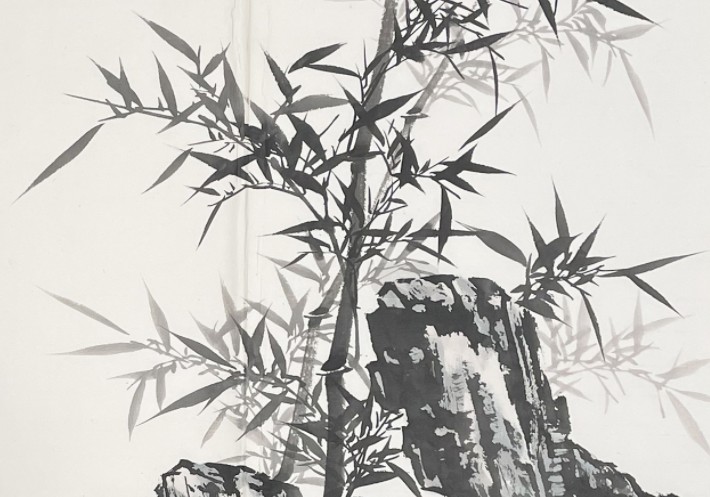 舒云轩知微见著文物局报备专场 启功《竹石图二帧》尺幅：63*44*2 