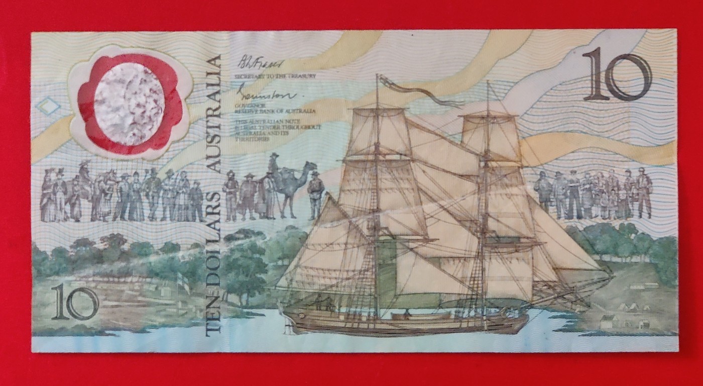 1988年澳大利亚移民200周年10元塑料钞世界首张塑料钞品如图