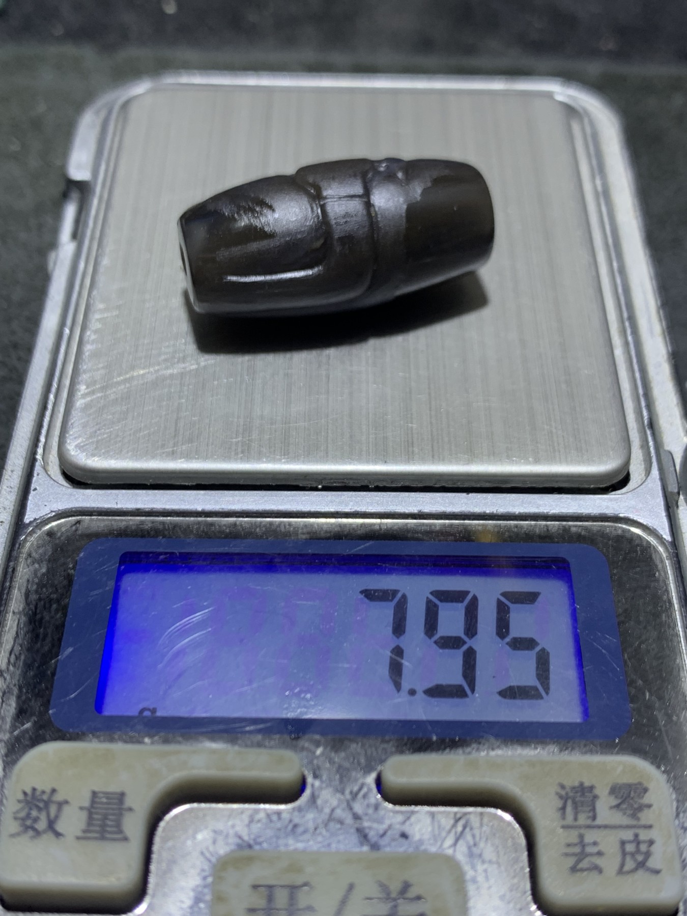 精美亚光高玉化巴西玛瑙手工俏色水龙头桶珠一个！