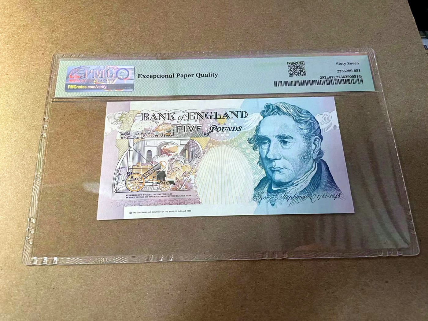 【Blue Auction】✨世界纸币精拍第438期【精】 【皇冠版 无47】英国 1990年5镑 PMG67EPQ