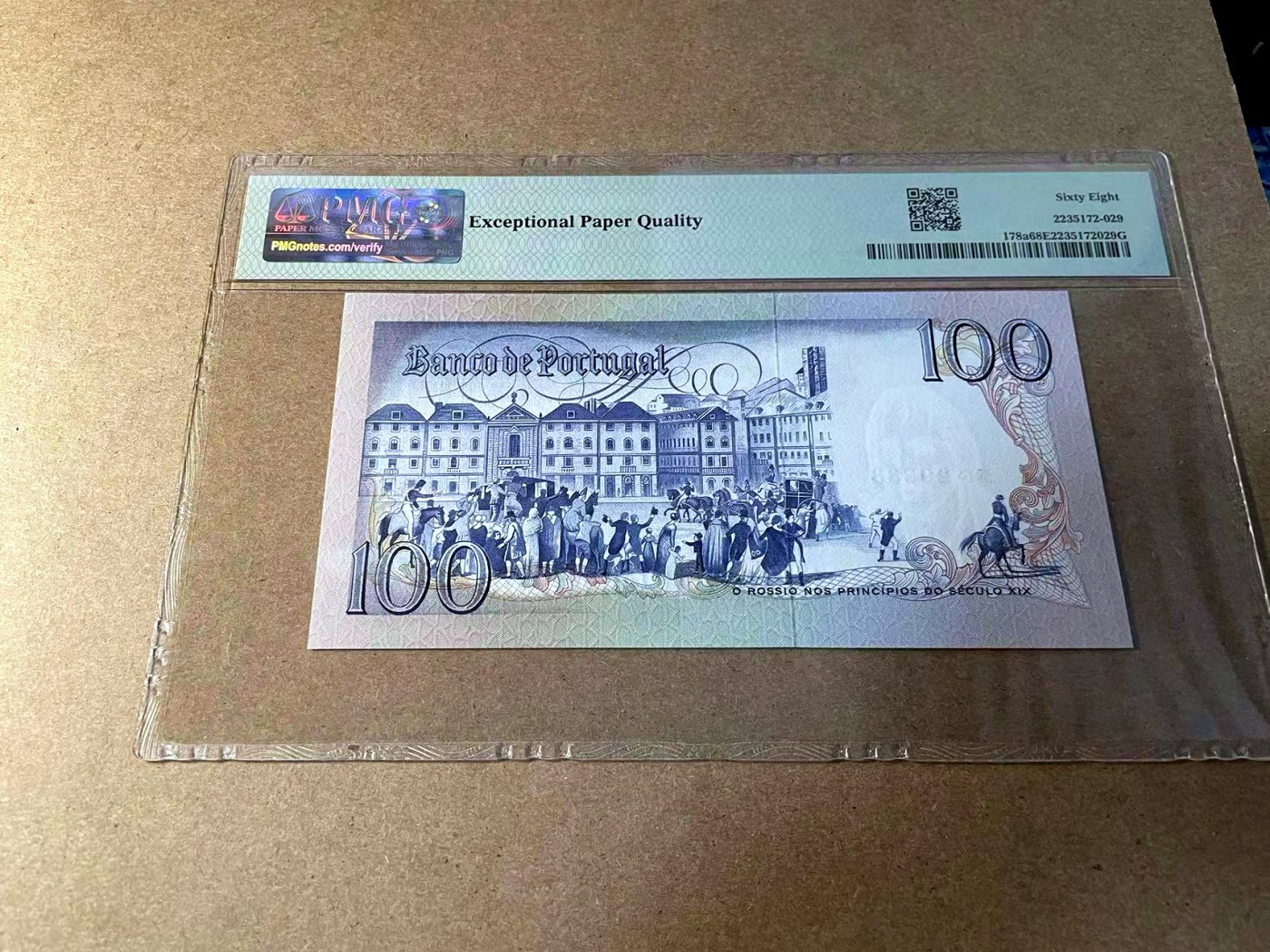 【Blue Auction】✨世界纸币精拍第438期【精】 【冠军分 无47】葡萄牙 1980年100埃斯库多 背面大场景 PMG68EPQ 超高分