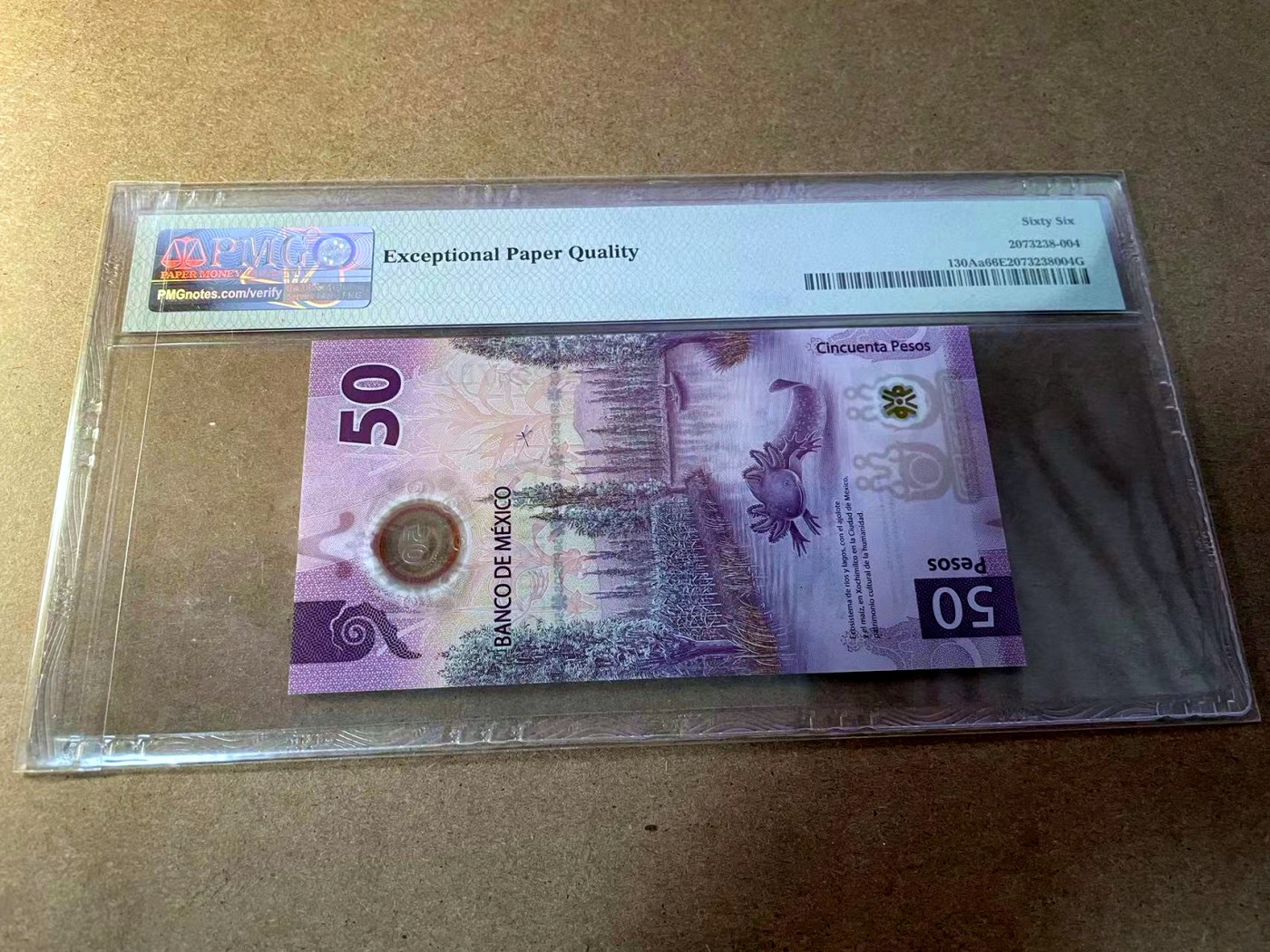 【Blue Auction】✨世界纸币精拍第438期【精】 【AA冠88尾获奖钞】墨西哥 2021年50比索 PMG66EPQ 