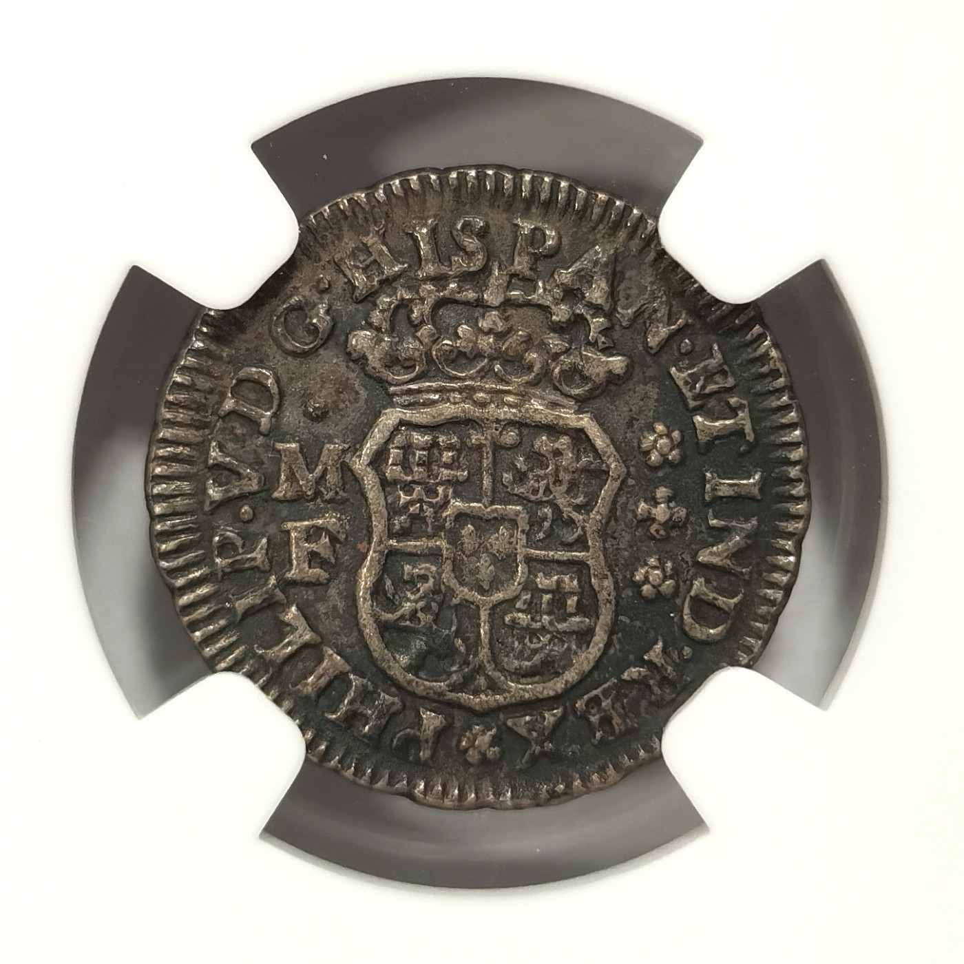 博洋堂世界钱币拍卖第066期（全场包邮） NGC AU 西属墨西哥1737年MO MF地球双柱1/2R，全深打全马齿，原味包浆