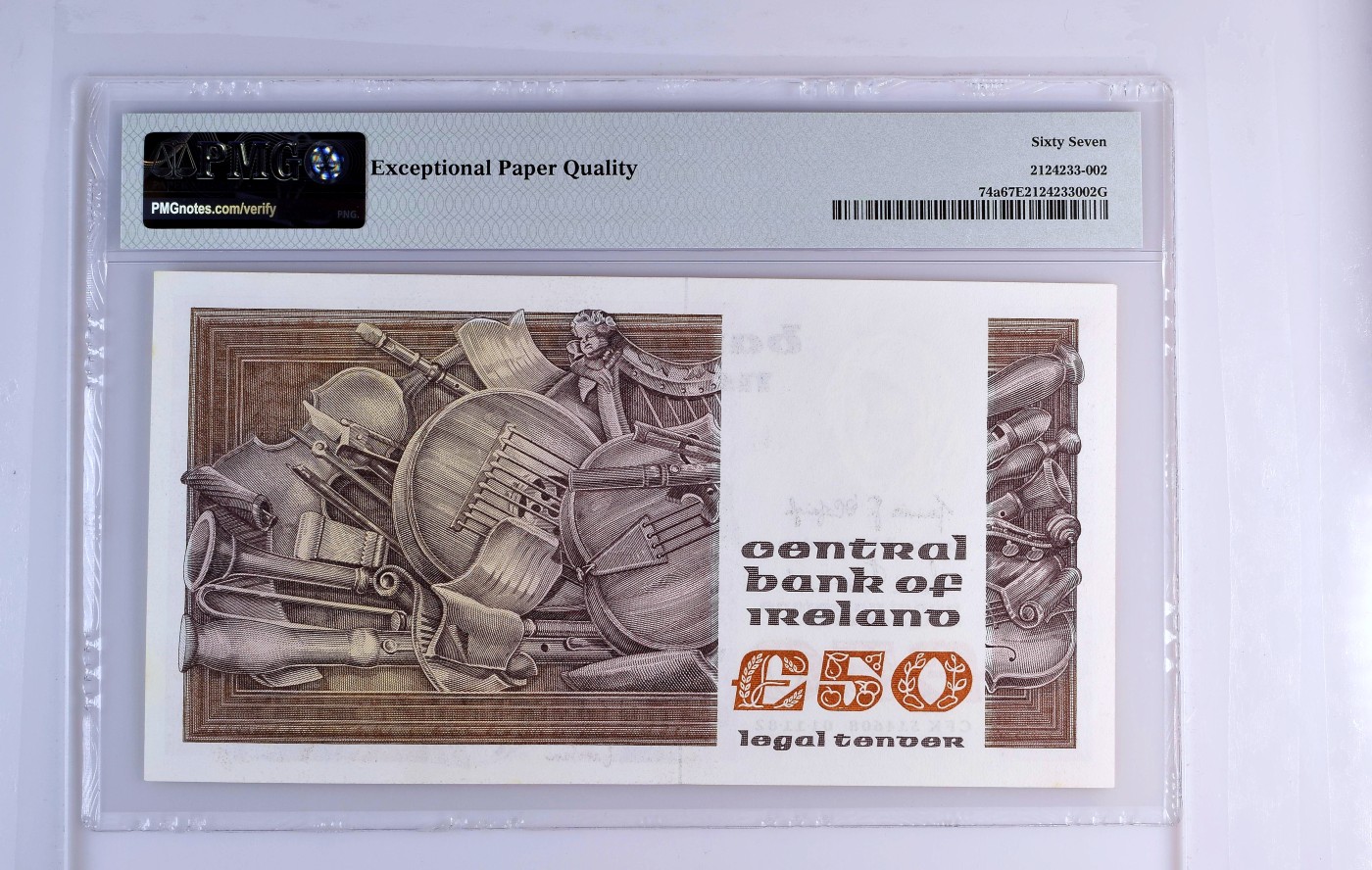 【Blue Auction】✨世界纸币精拍第438期【精】 【仅1张更高分】爱尔兰 1982年50镑 PMG67EPQ 盲人弹琴 高分