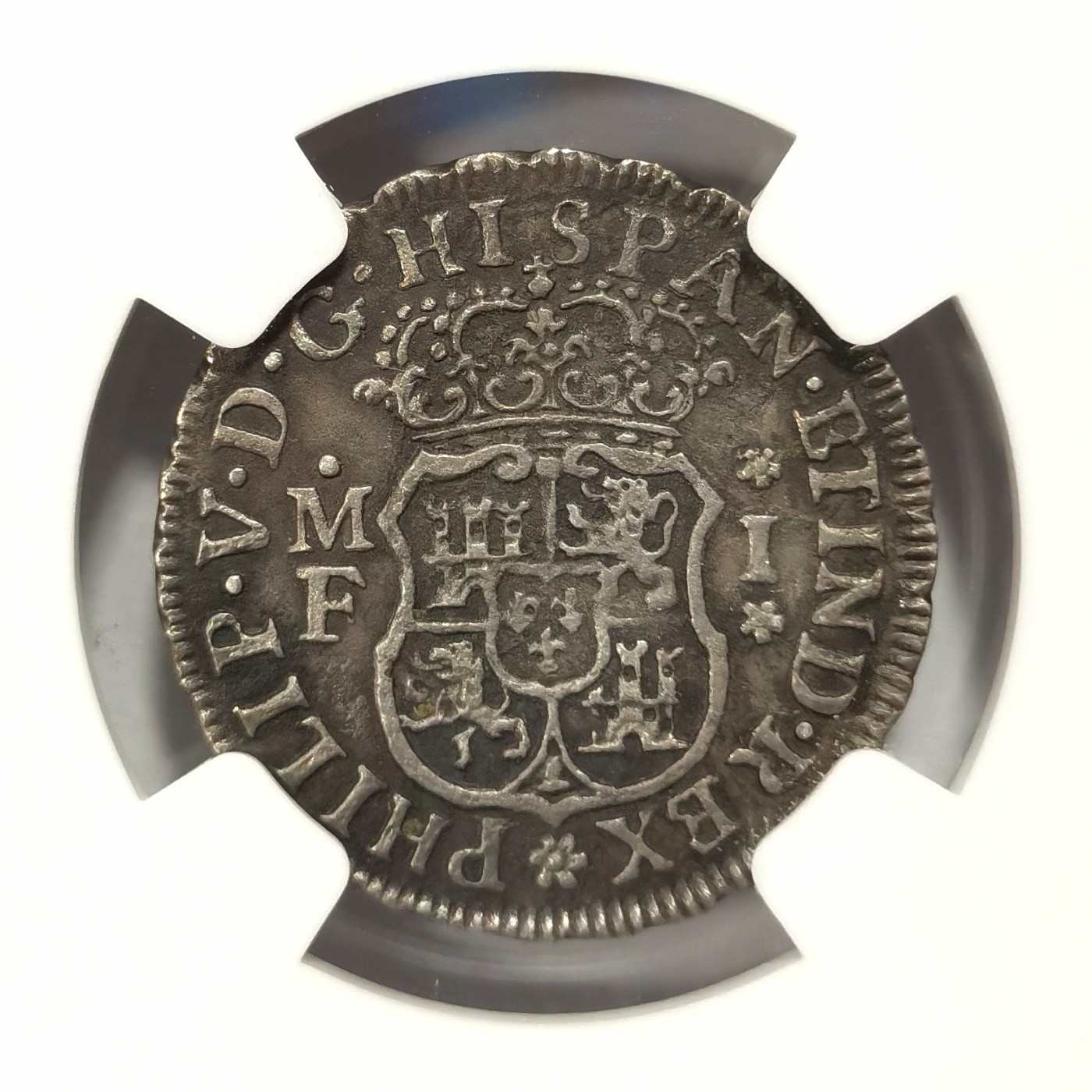 博洋堂世界钱币拍卖第066期（全场包邮） NGC XF 西属墨西哥1735年MO MF地球双柱1R，早期年份，1里亚尔面值少见