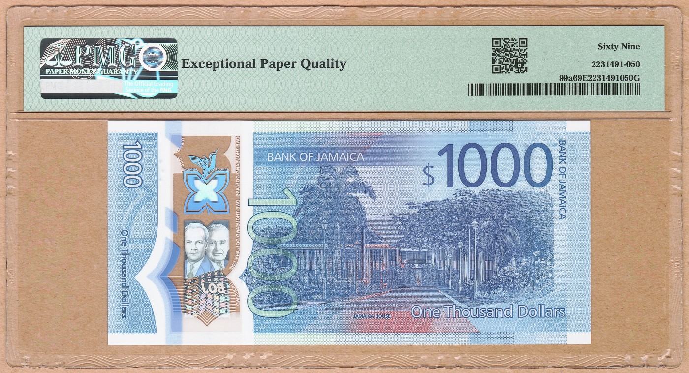 【Blue Auction】✨世界纸币精拍第438期【精】 【亚军分 AA首发冠】牙买加建国60周年纪念钞1000元 PMG69EPQ  IBNS提名热门 
