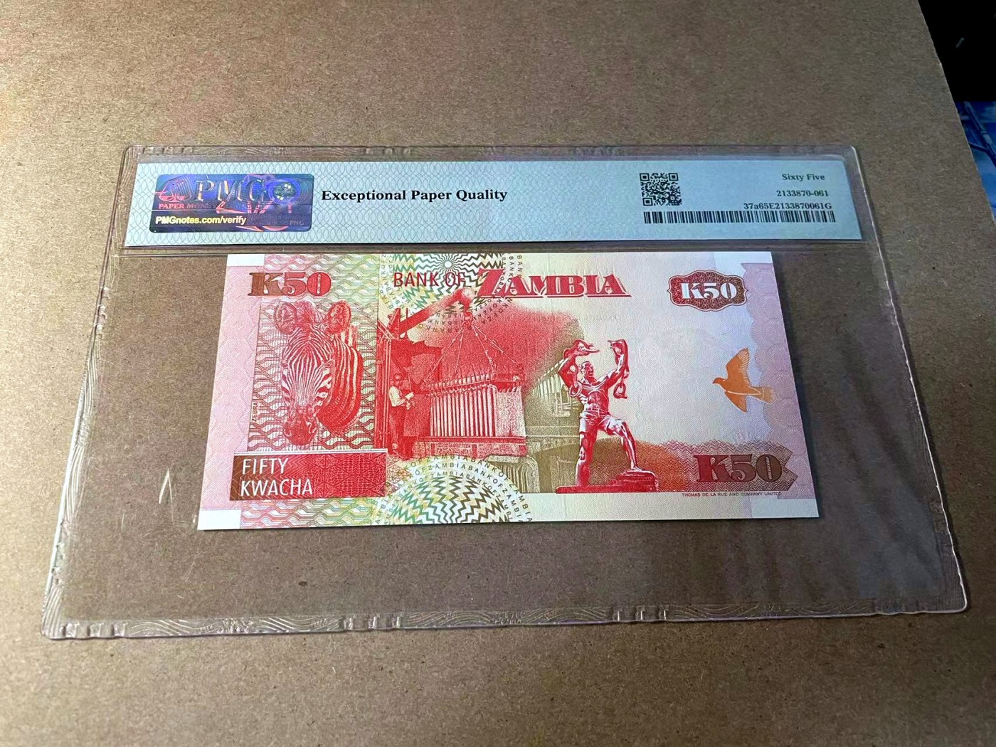 【Blue Auction】✨世界纸币精拍第438期【精】 【无47 BA首发冠 初版】赞比亚 1992年50科瓦查 PMG65EPQ 