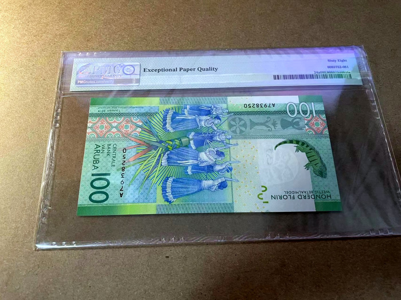【Blue Auction】✨世界纸币精拍第438期【精】 【获奖钞 亚军分】阿鲁巴 2019年100弗罗林 大蜥蜴 PMG68EPQ 超高分