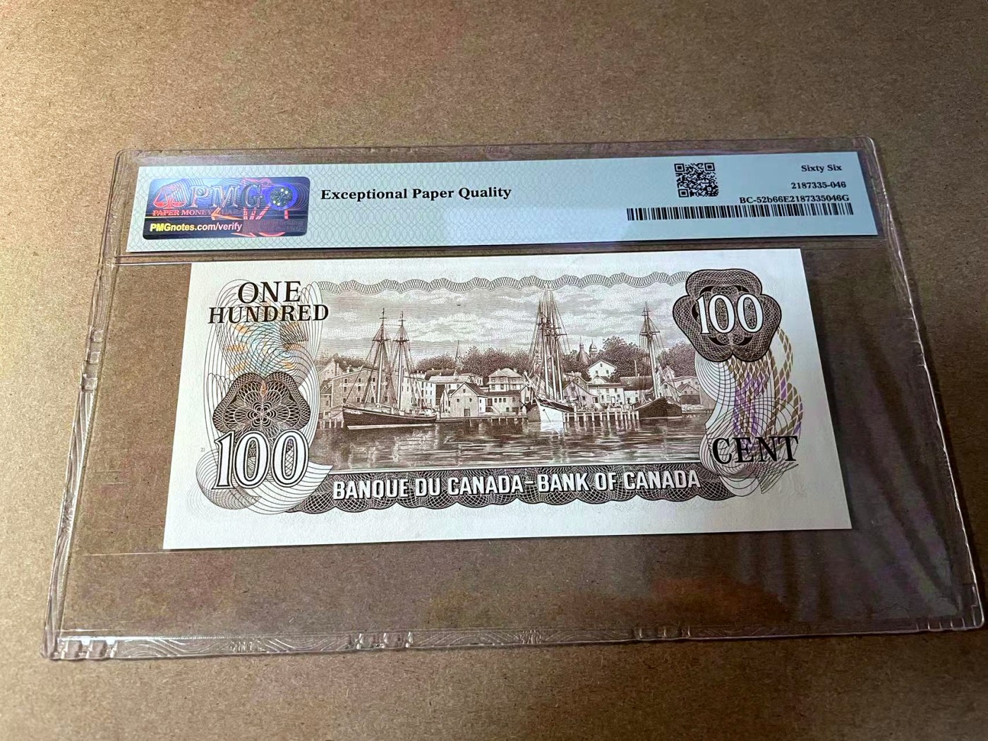 【Blue Auction】✨世界纸币精拍第438期【精】  加拿大 1975年100元 背面大场景 PMG66EPQ 