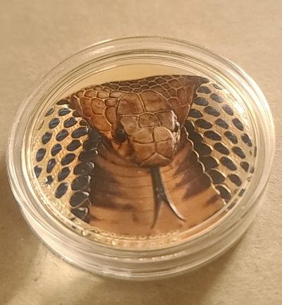 【币将精彩】世界钱币拍卖拍卖（2026-4-22） 库克2017年自然光彩之眼镜蛇弧面异彩银币带证书包装