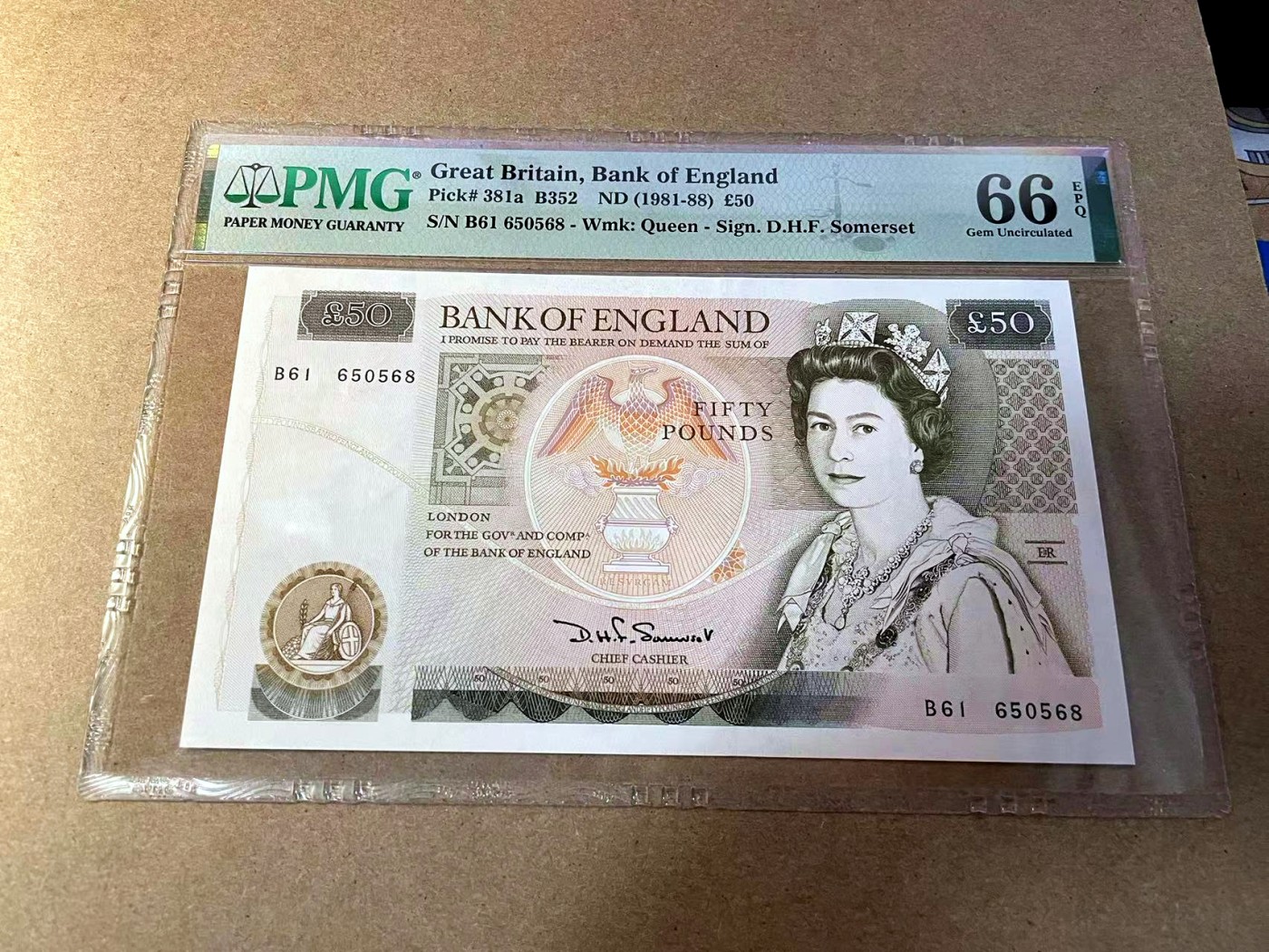 【Blue Auction】✨世界纸币精拍第438期【精】  【a版无47】英国 D序列1981-88年50镑 PMG66EPQ 