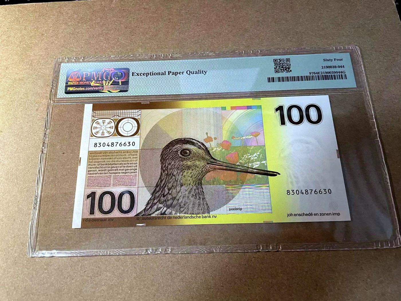 【Blue Auction】✨世界纸币精拍第438期【精】 荷兰 1977年100盾 水鸟 PMG64EPQ 全新原票 