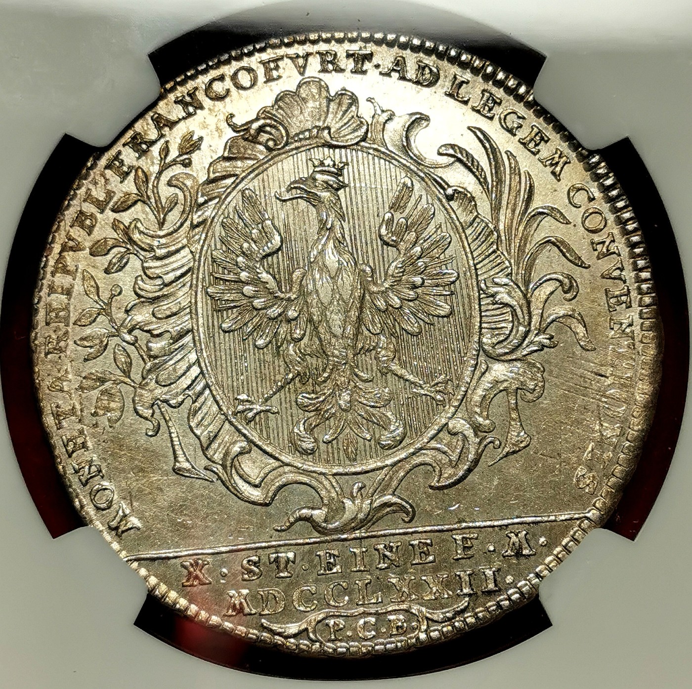 凡希社世界钱币微拍第二百六十一期（龙年开运场） 荐！1772法兰克福城市景观泰勒大银NGC-MS63 银光充沛藏家品质！