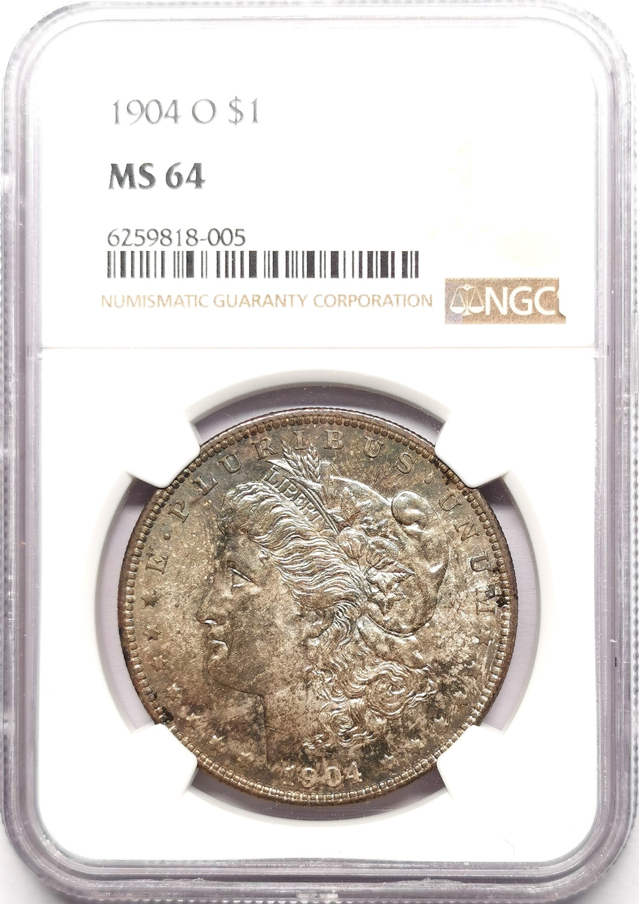 凡希社世界钱币微拍第二百六十一期（龙年开运场） 1904O美国摩根壹元NGC-MS64