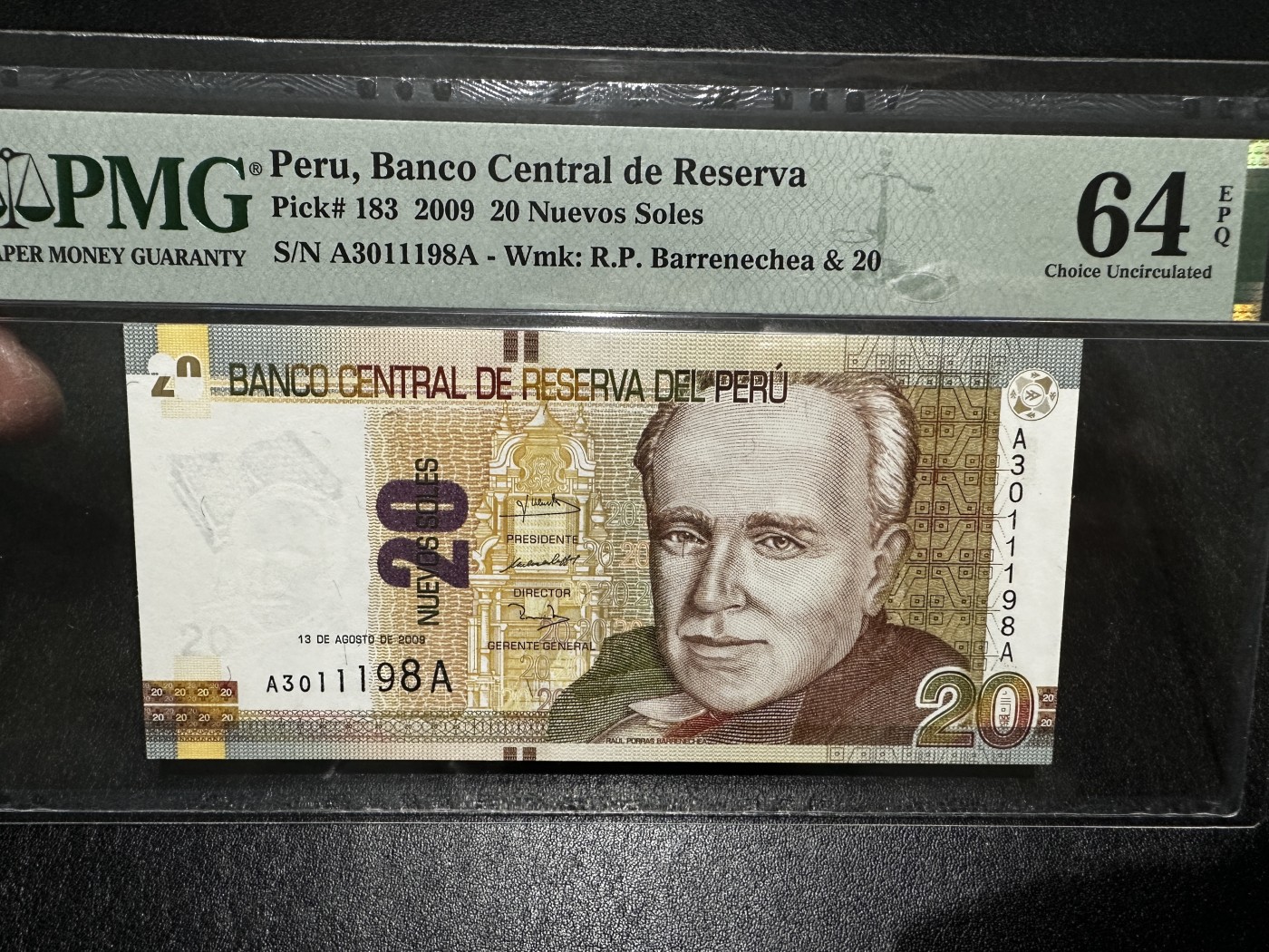《外钞收藏家》第三百四十三期（评级场） 2009年秘鲁20 无47 PMG64E