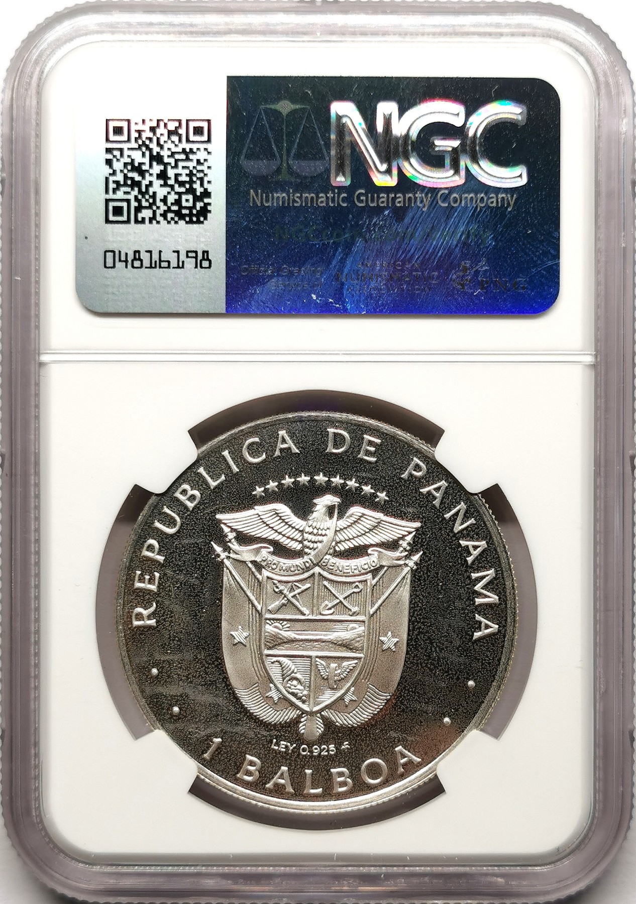 凡希社世界钱币微拍第二百六十一期（龙年开运场） 1977巴拿马巴尔博亚纪念大银精铸NGC-PF66UC