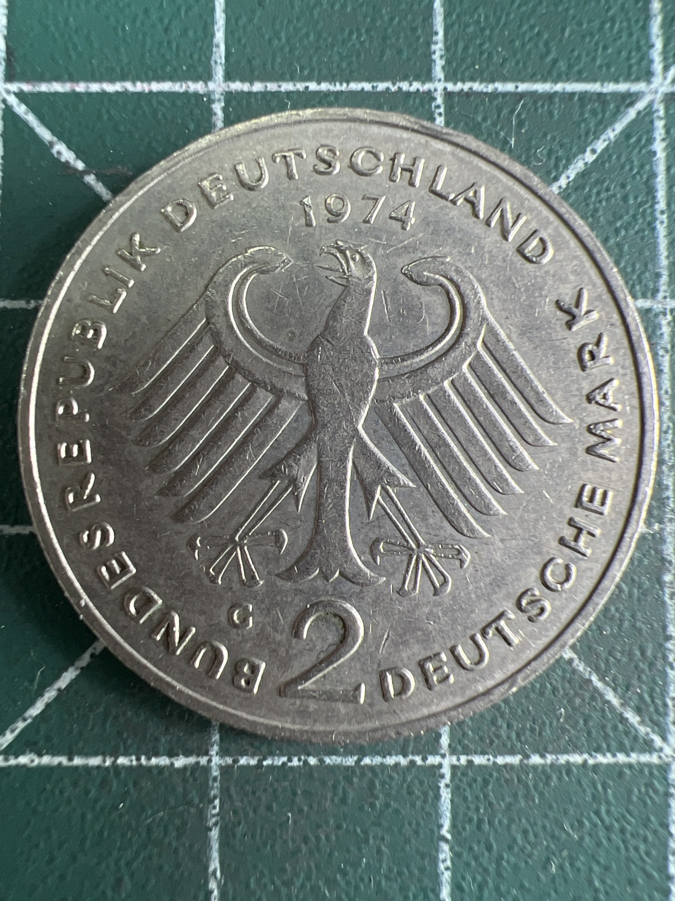 第539期  硬币专场 （无押金，捡漏，全场50包邮，偏远地区除外，接收代拍业务） 德国2马克  1974年