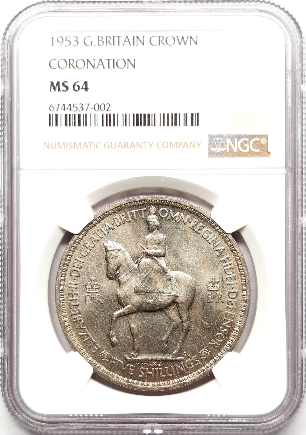 凡希社世界钱币微拍第二百六十一期（龙年开运场） 1953英国女王加冕纪念克朗NGC-MS64