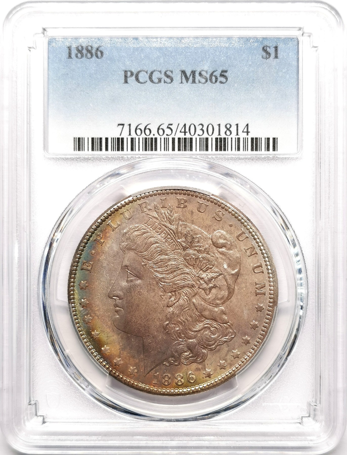 凡希社世界钱币微拍第二百六十一期（龙年开运场） 1886美国摩根壹元PCGS-MS65双面美人！