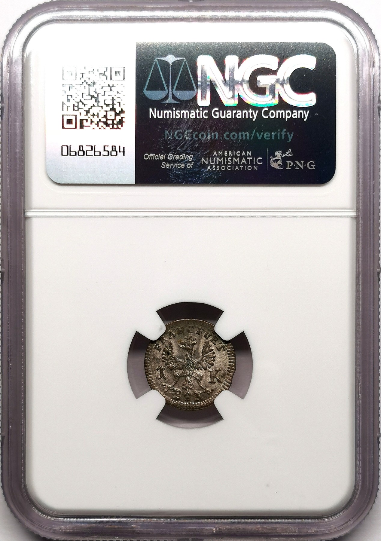 凡希社世界钱币微拍第二百六十一期（龙年开运场） 1773法兰克福城市景观克鲁泽银币NGC-MS64