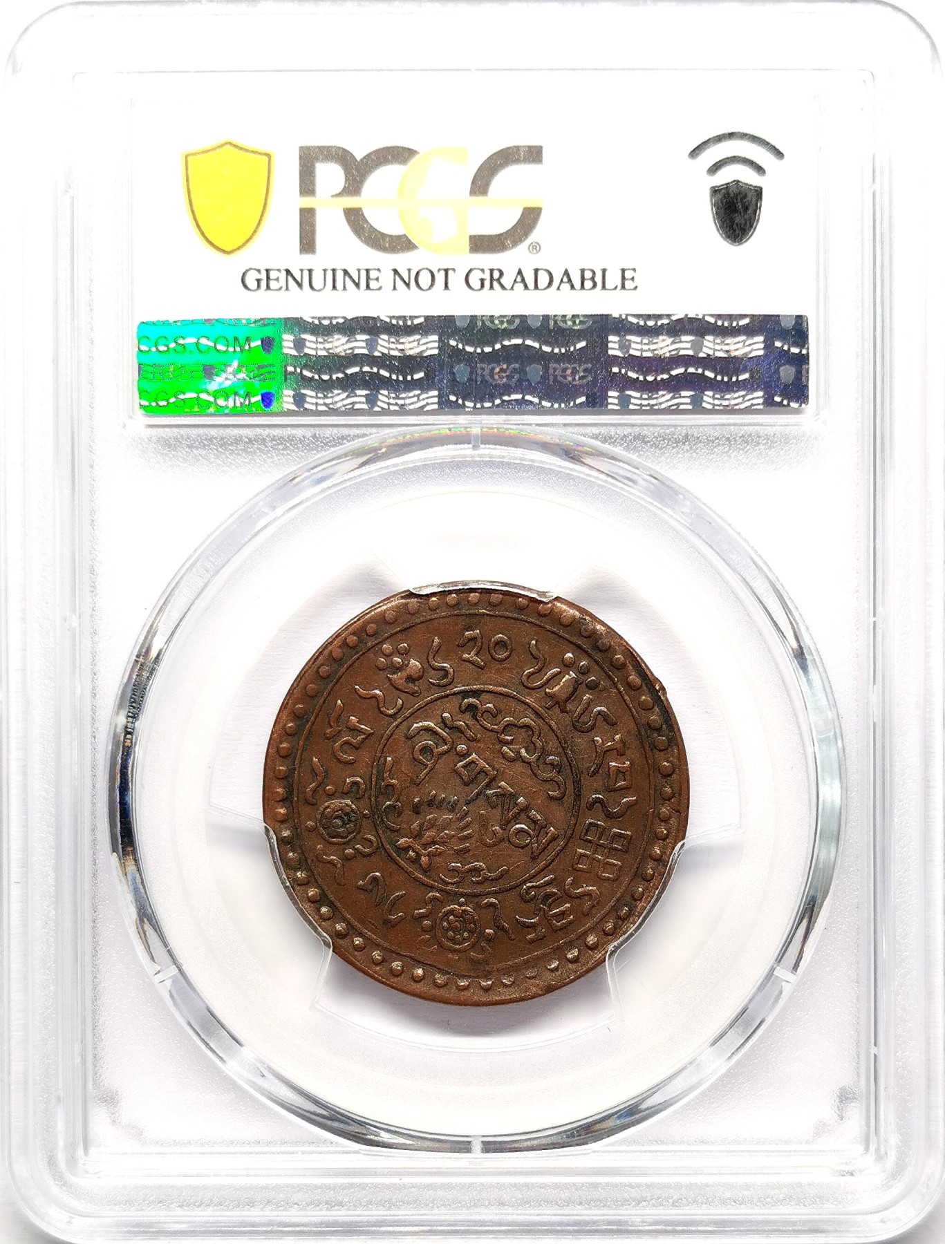 凡希社世界钱币微拍第二百六十一期（龙年开运场） BE1620（1946）中国西藏雪松三钱铜币PCGS-XFD