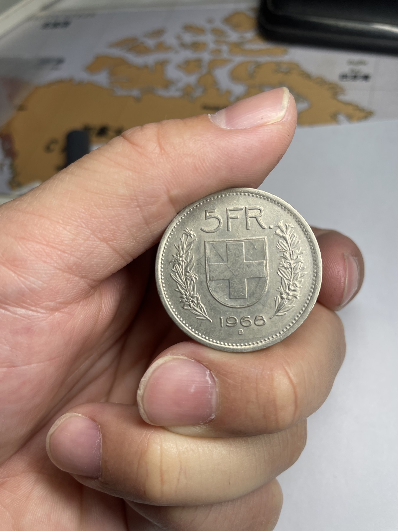集古藏今回流外币2024年第一场 1968年瑞士5法郎
