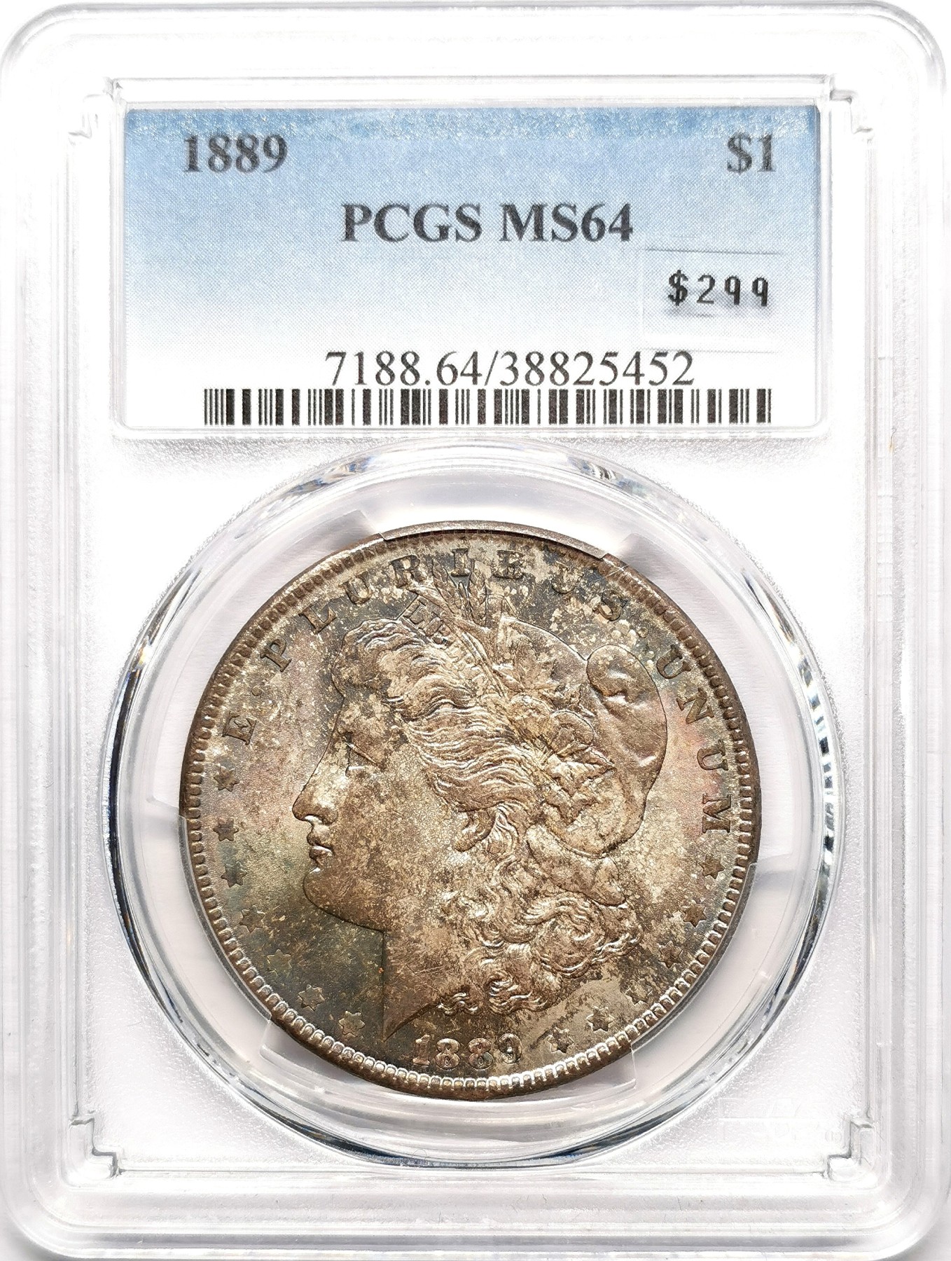 凡希社世界钱币微拍第二百六十一期（龙年开运场） 1889美国摩根壹元PCGS-MS64粉彩！