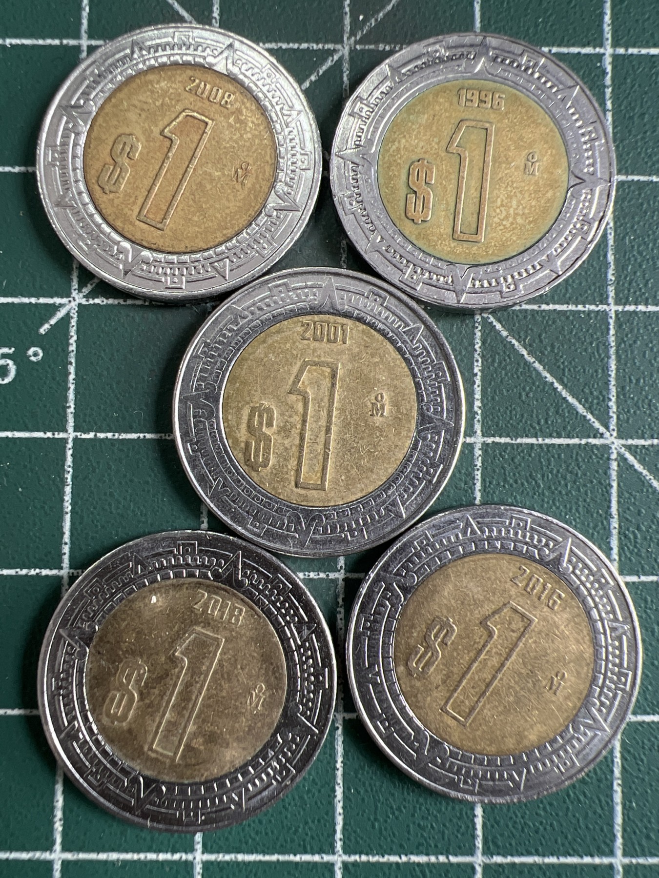 第589期 硬币专场 （无押金，捡漏，全场50包邮，偏远地区除外，接收代拍业务） 墨西哥1比索四枚