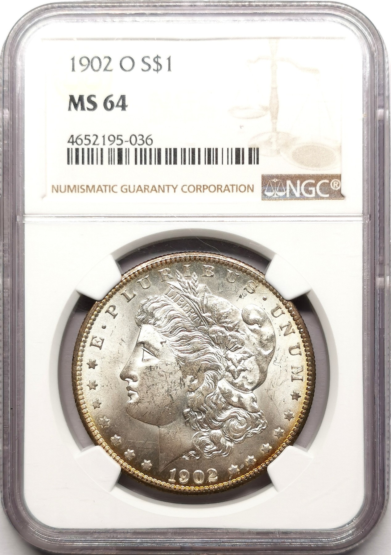 凡希社世界钱币微拍第二百六十一期（龙年开运场） 1902O美国摩根壹元NGC-MS64