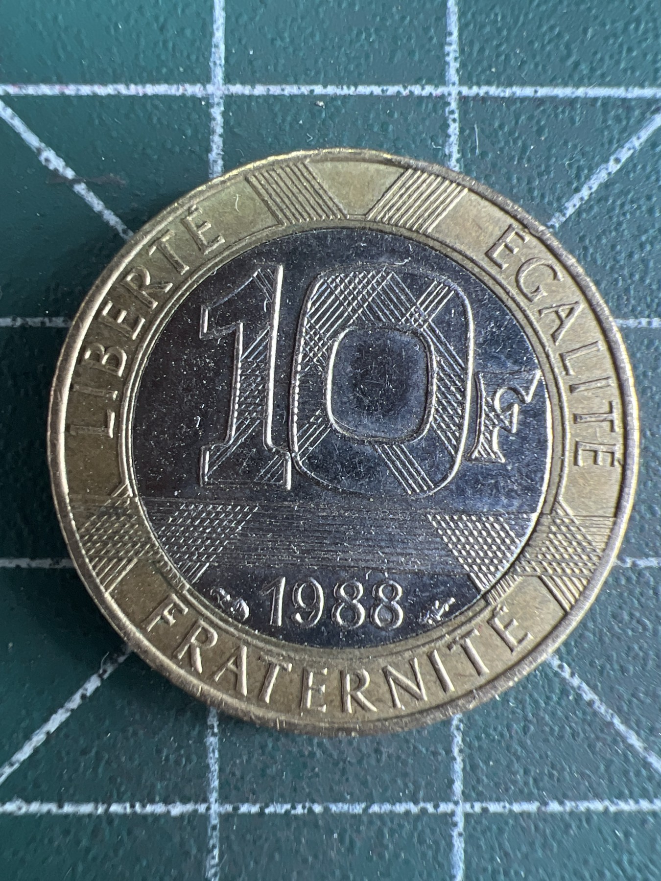 第608期 硬币专场 （无押金，捡漏，全场50包邮，偏远地区除外，接收代拍业务） 法国10法郎 1988年