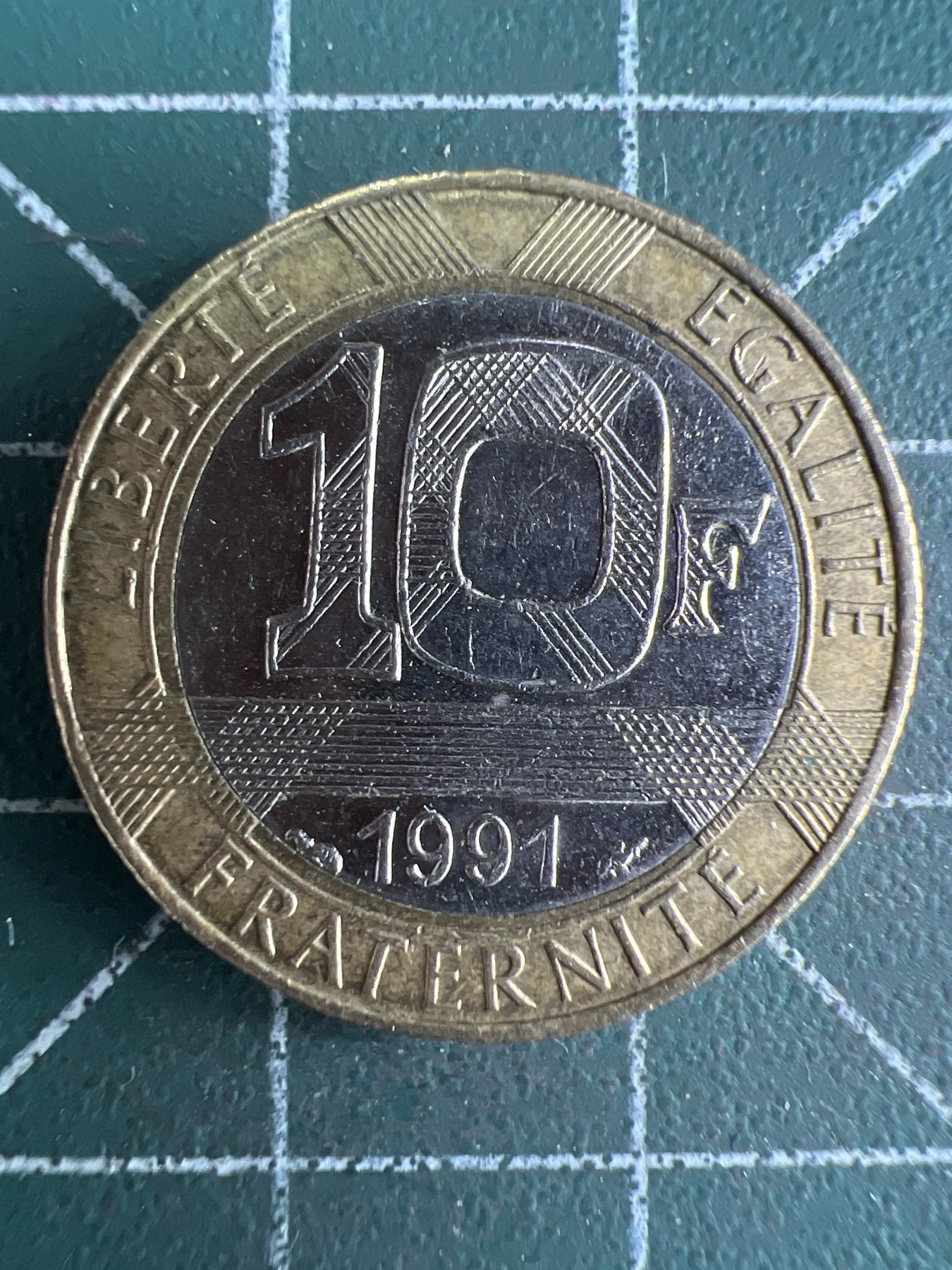 第589期 硬币专场 （无押金，捡漏，全场50包邮，偏远地区除外，接收代拍业务） 法国10法郎 1991年