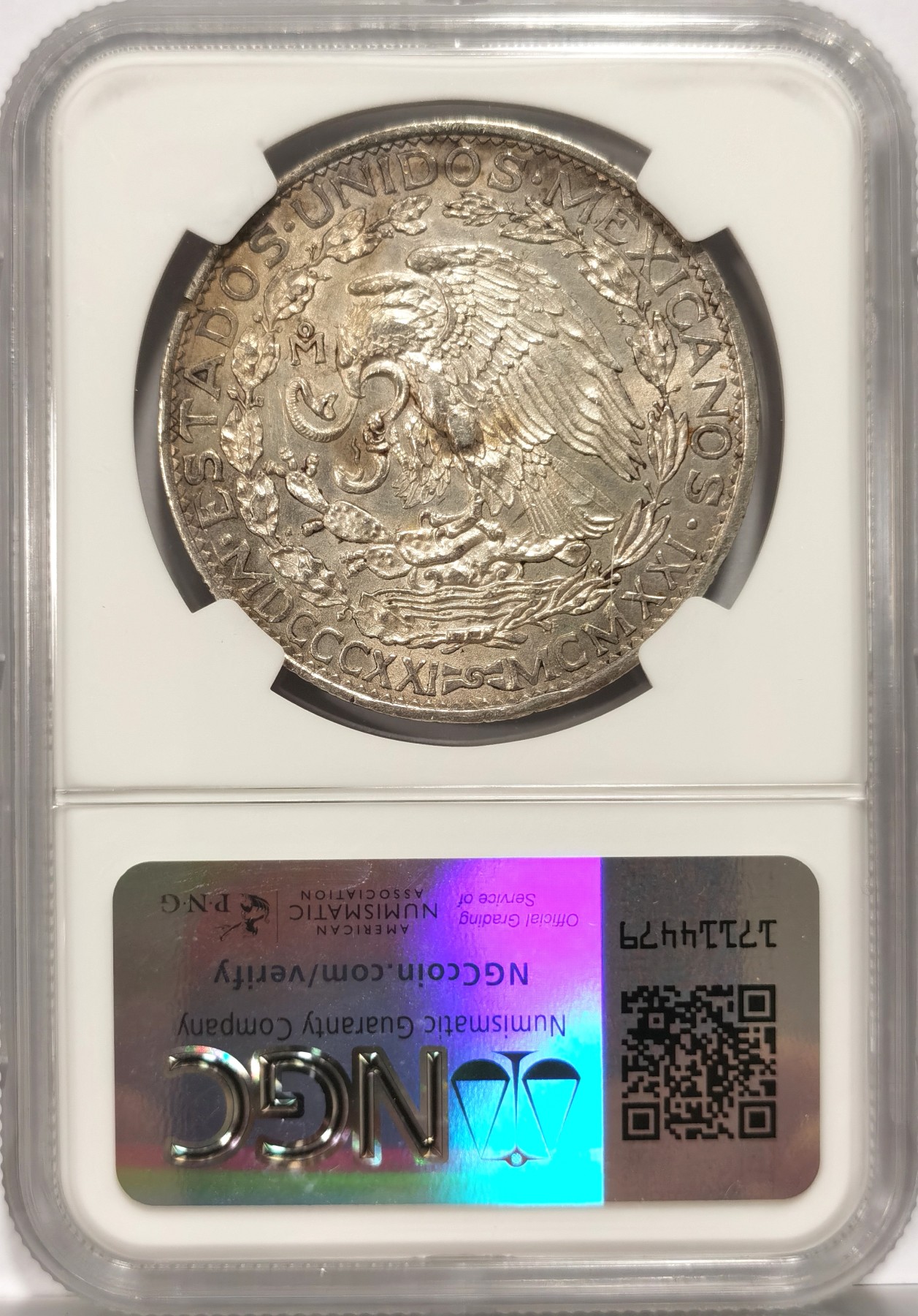 博洋堂世界钱币拍卖第066期（全场包邮） NGC UNCD 墨西哥1921年2比索独立百年飞天女神鹰洋，热门品种，设计极其华丽。严评错杀，品质状态不输62分。