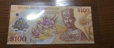 【世界钱币】精选微拍第93期暨2024年第四期 评级币裸钞场 - 2013年文莱100林吉特 全新绝品