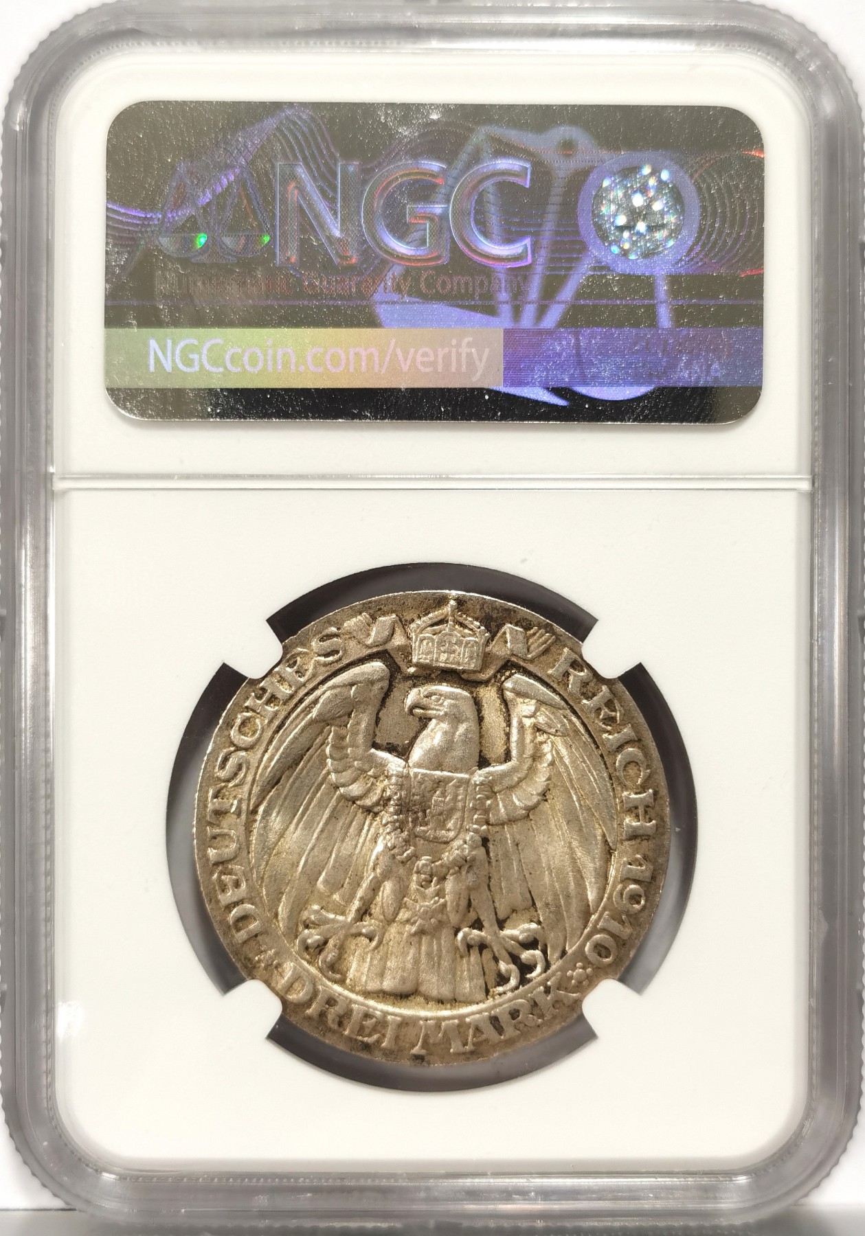 博洋堂世界钱币拍卖第066期（全场包邮） 1910年德国普鲁士王国柏林大学建成一百周年3马克银币NGC-MS64，原汁原味老包浆，包浆醇厚，非常漂亮。获得更高的评分数量才区区45枚