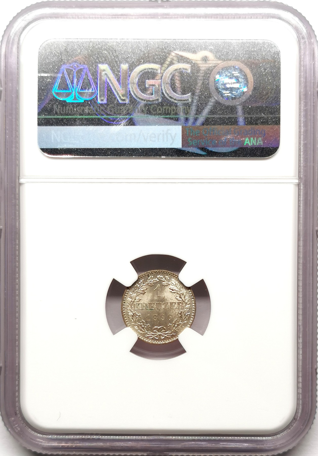 凡希社世界钱币微拍第二百六十一期（龙年开运场） 1866法兰克福克鲁泽银币NGC-MS67超高分！