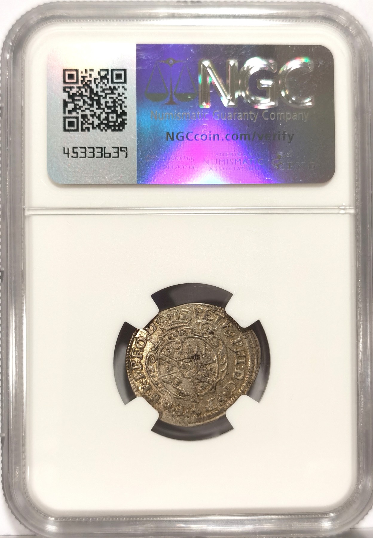 博洋堂世界钱币拍卖第066期（全场包邮） NGC AU58 德国维尔茨堡1676年圣基利安1S银币，少见品种