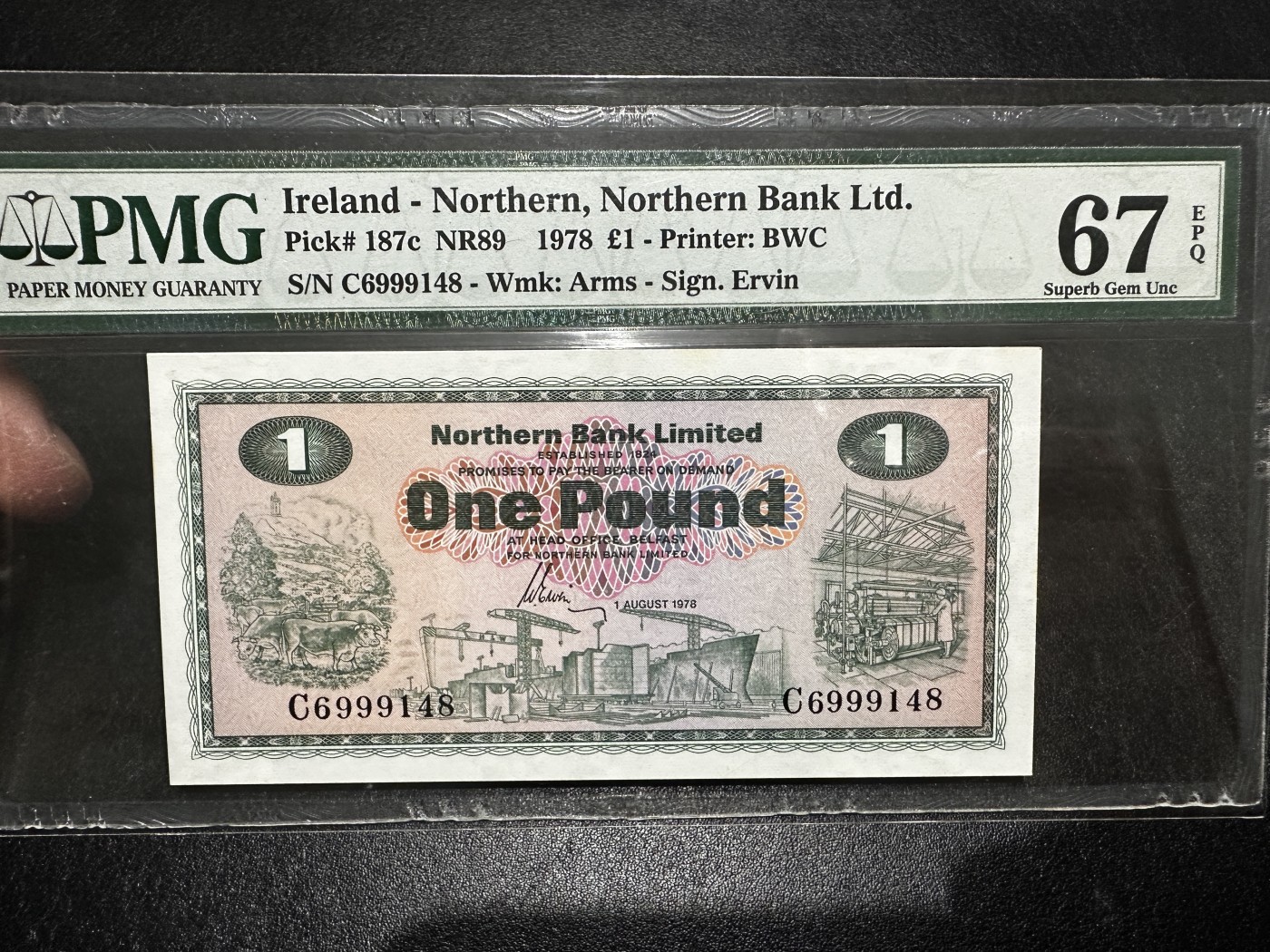 《外钞收藏家》第三百四十三期（评级场） 1978年北爱尔兰1镑 PMG67 BWC作品