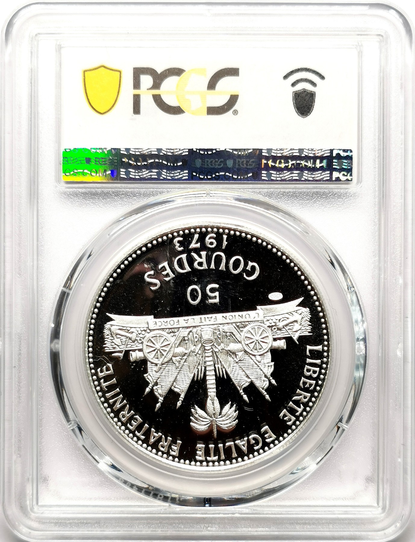 凡希社世界钱币微拍第二百六十一期（龙年开运场） 1973海地海螺少女50G大银精铸PCGS-PF69DCAM 这个品种的69难得一见！