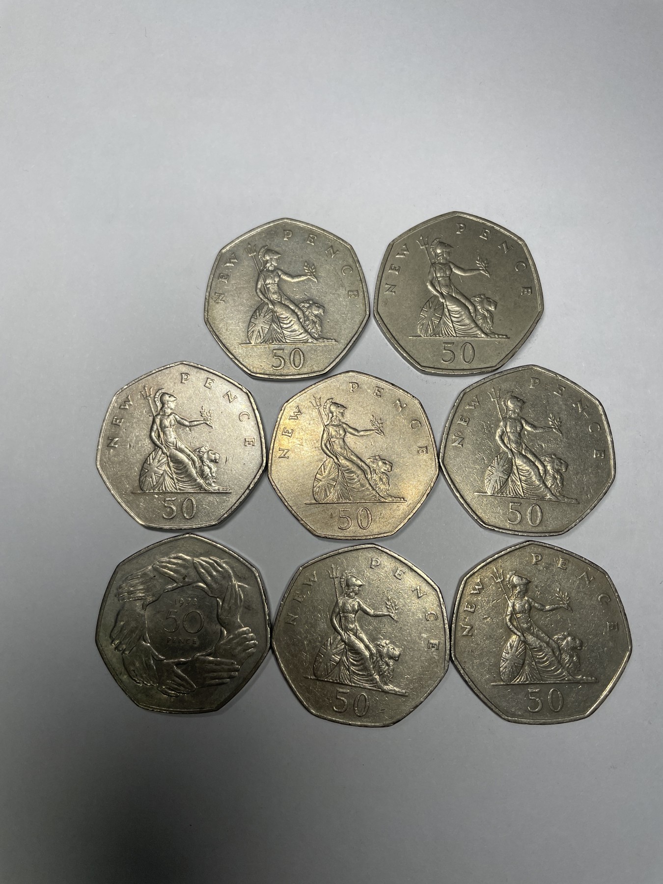 集古藏今回流外币2024年第一场 英国50便士8枚