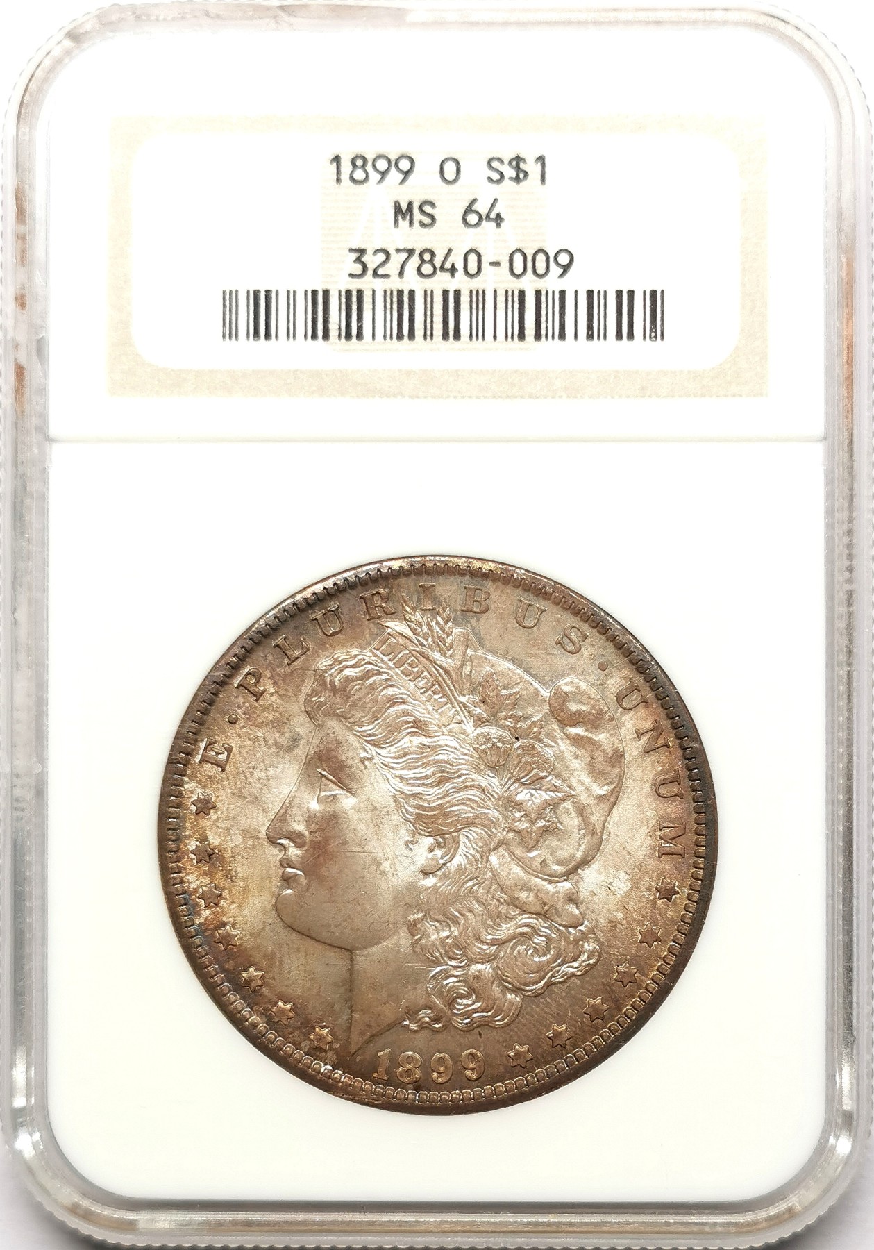 凡希社世界钱币微拍第二百六十一期（龙年开运场） 1899O美国摩根壹元NGC-MS64淡彩粉光！