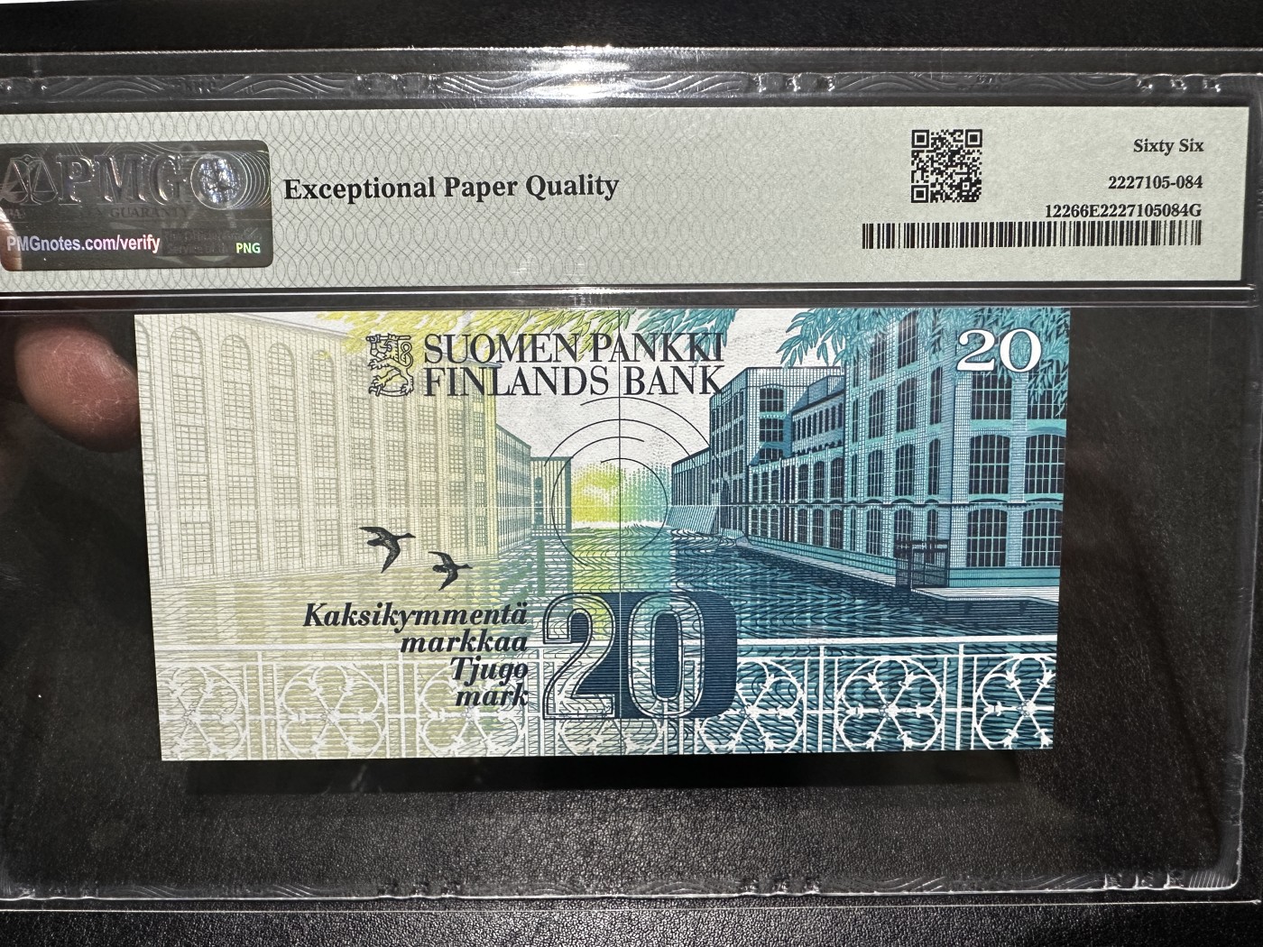 《外钞收藏家》第三百四十三期（评级场） 1993年芬兰20马克 无47 PMG66