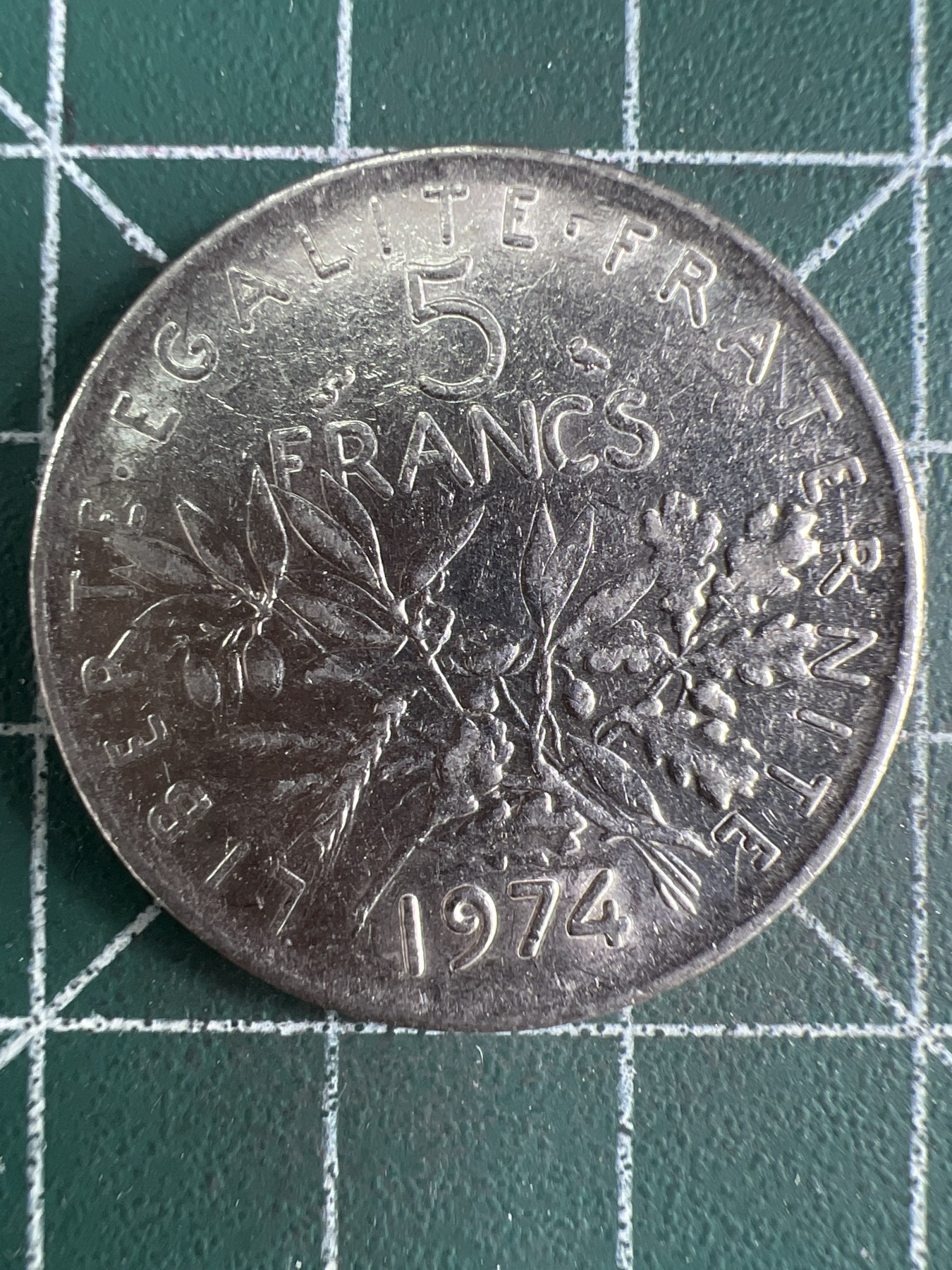 第644期 硬币专场 （无押金，捡漏，全场50包邮，偏远地区除外，接收代拍业务，本店十天发一次货） 法国5法郎 1974年