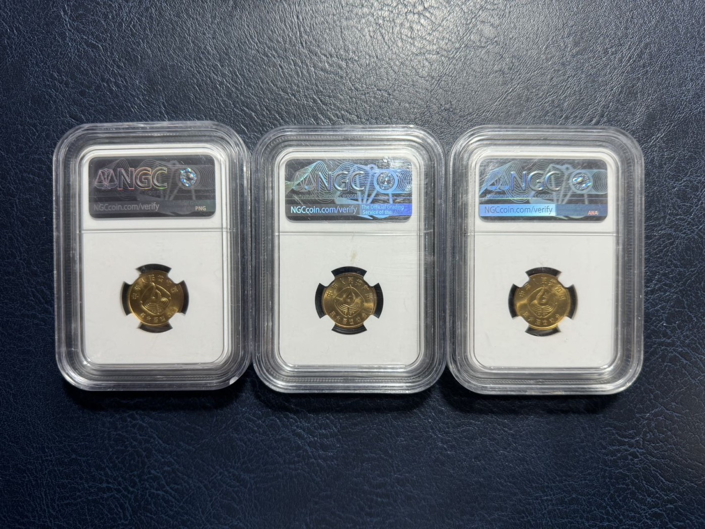 收藏联盟Quantum Auction 第327期拍卖  中国1987年第六届运动会纪念币1角三枚一套  NGC MS67 带原盒