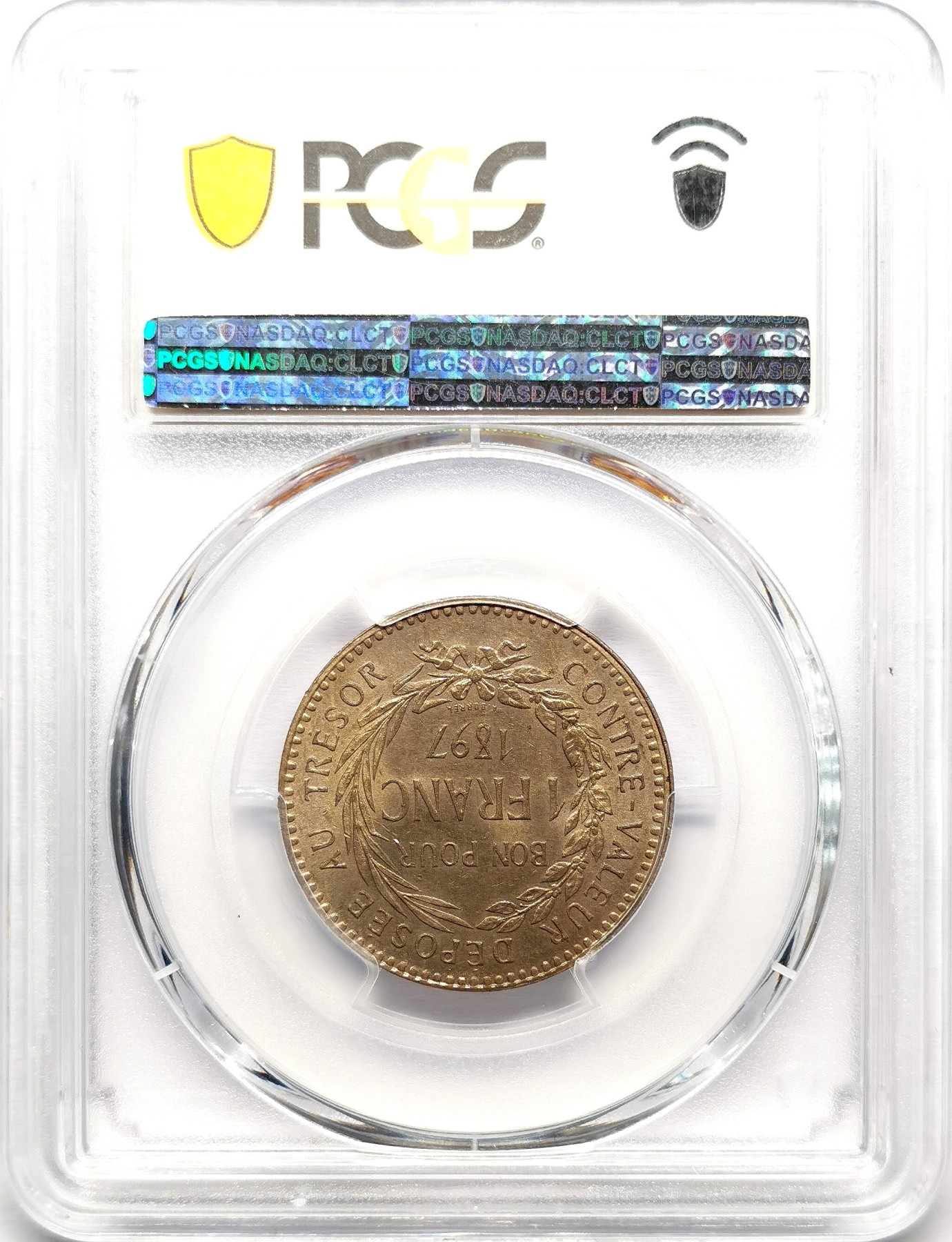 凡希社世界钱币微拍第二百六十一期（龙年开运场） 荐！1897法属马提尼克约瑟芬侧像1法郎PCGS-MS64 原光，P亚军分！