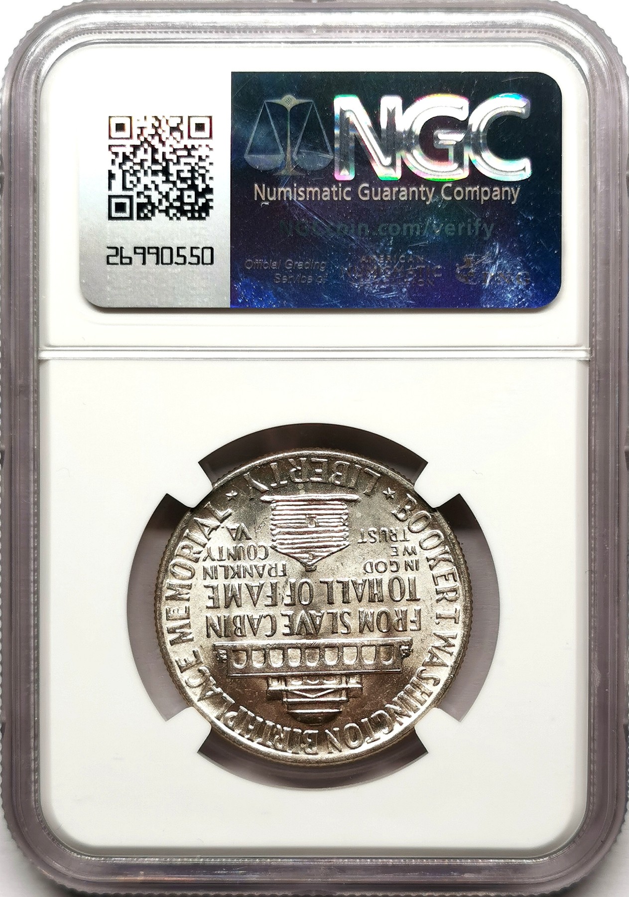 凡希社世界钱币微拍第二百六十一期（龙年开运场） 1946美国布克·华盛顿纪念50美分NGC-MS65高分原银光！