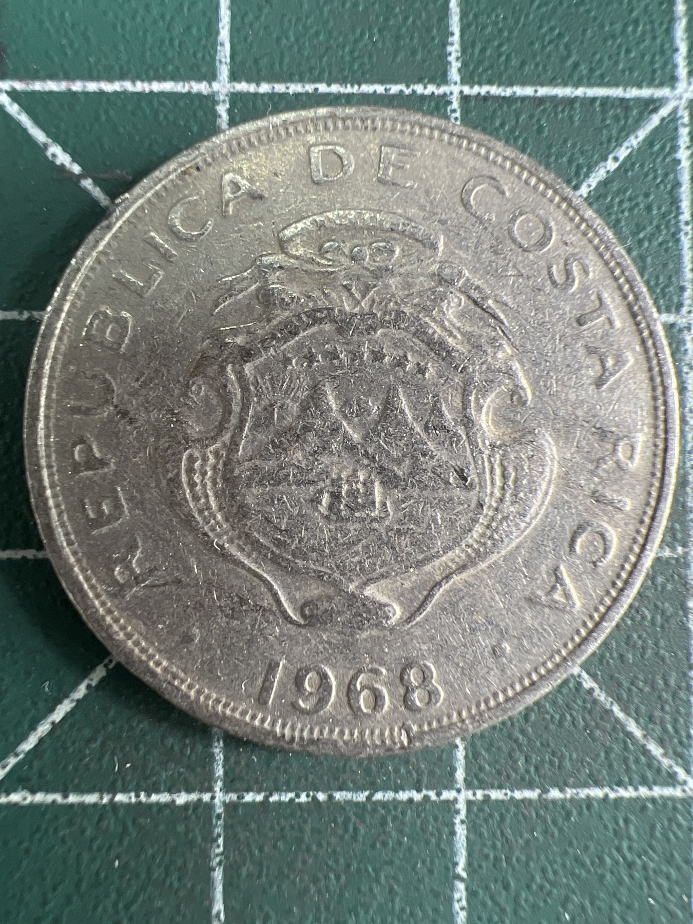 第539期  硬币专场 （无押金，捡漏，全场50包邮，偏远地区除外，接收代拍业务） 哥斯达黎加50分 1968年