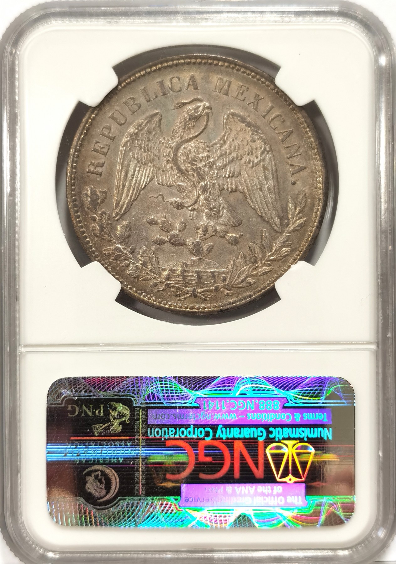 博洋堂世界钱币拍卖第066期（全场包邮） NGC MS61 墨西哥1902年CN JQ版直边鹰洋，少见版别，高品难度很大