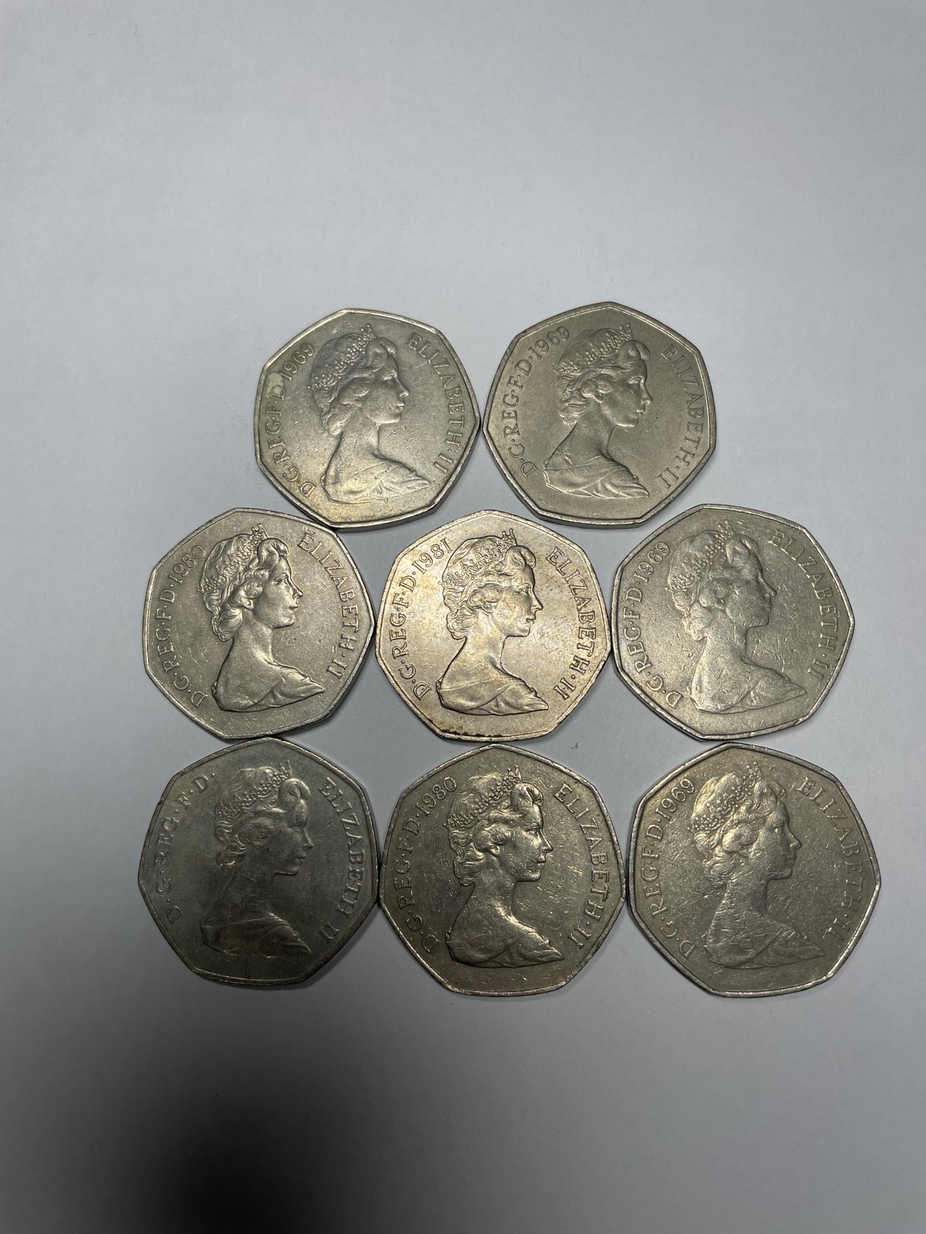 集古藏今回流外币2024年第一场 英国50便士8枚