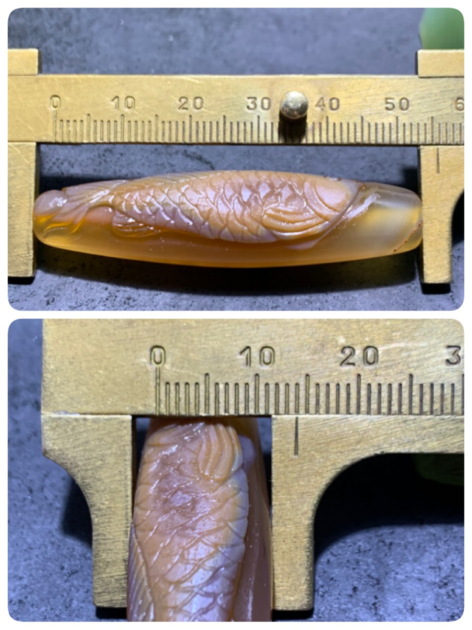 精美亚光朱砂点巴西玛瑙手工俏色巧雕富贵有余桶珠一个