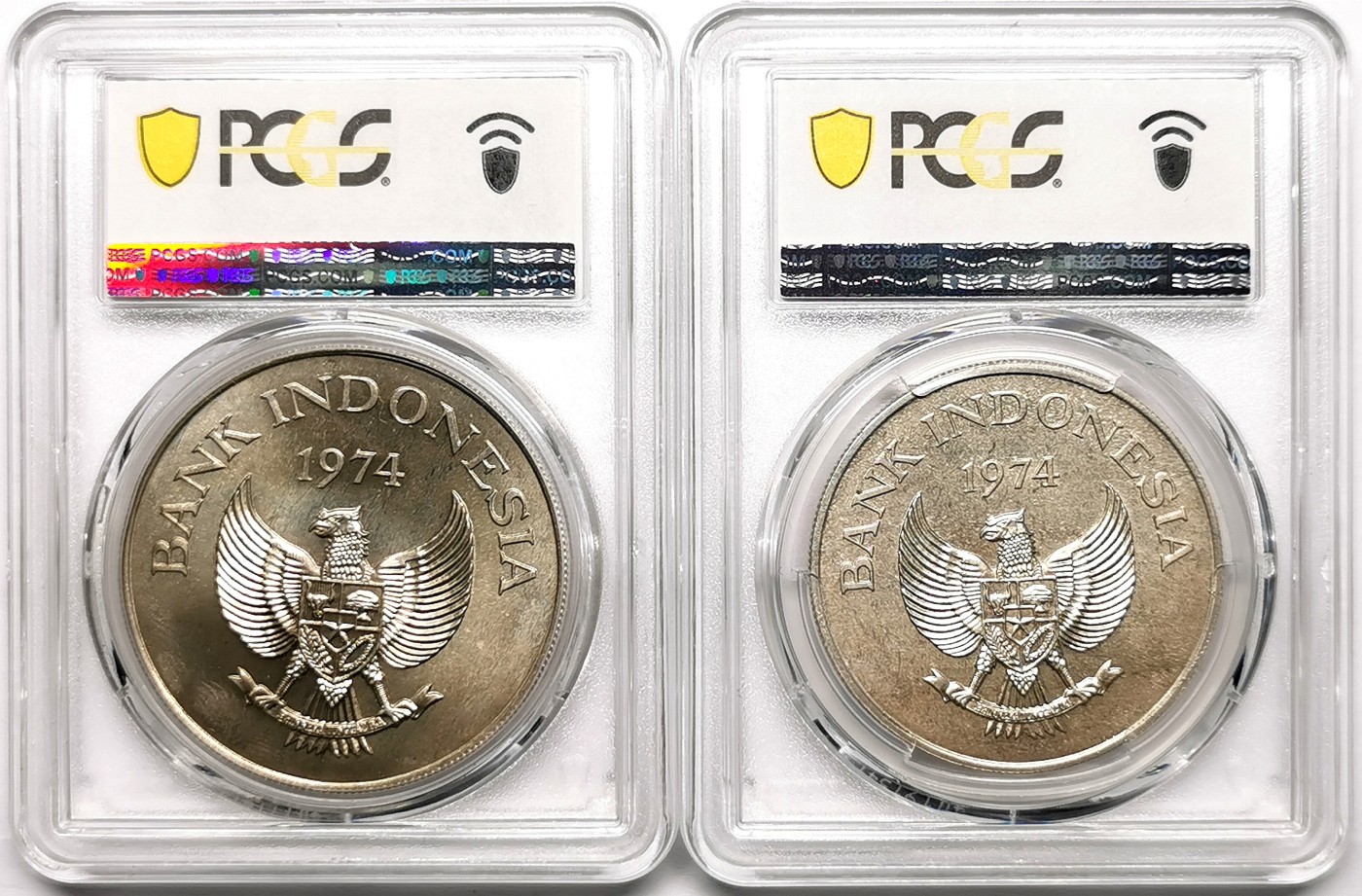 凡希社世界钱币微拍第二百六十一期（龙年开运场） 1974印度尼西亚濒危动物大银两枚套PCGS-MS67